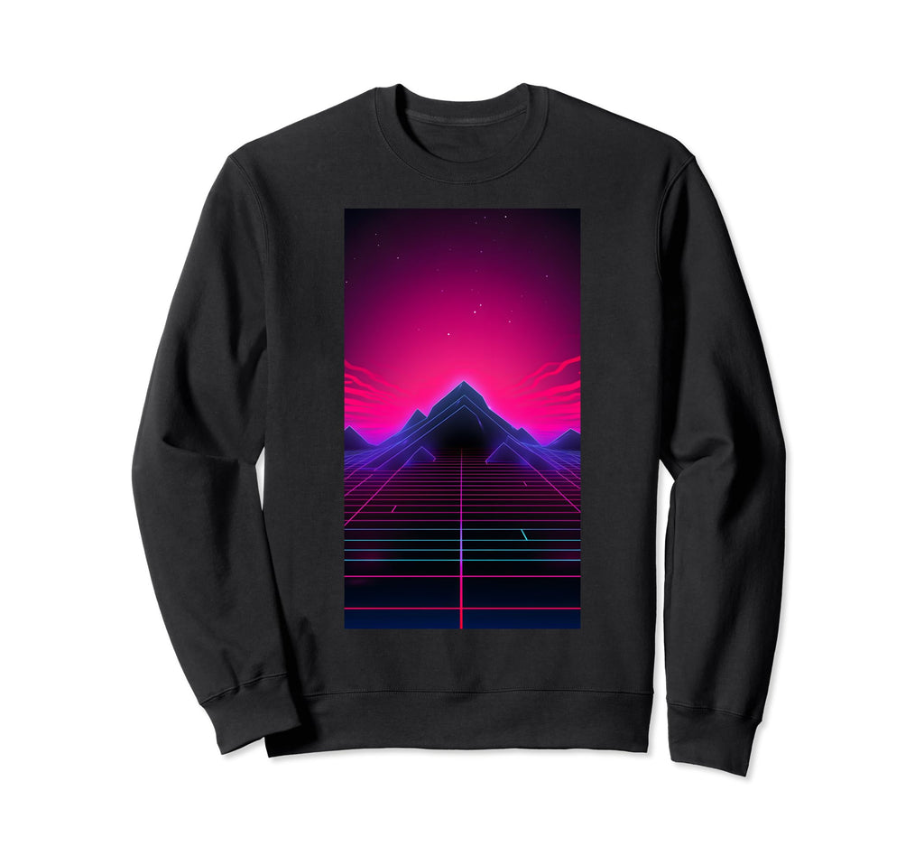 Retrowave 80S Vaporwave Dark Sweatshirt - Novelty Apparel Men Women - T-Shirt, Sweatshirt, Hoodie
