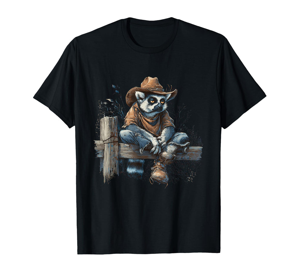 Lemur Cowboy Rodeo Cowgirl T-Shirt - Casual Everyday Wear for Adults - T-Shirt, Sweatshirt, Hoodie