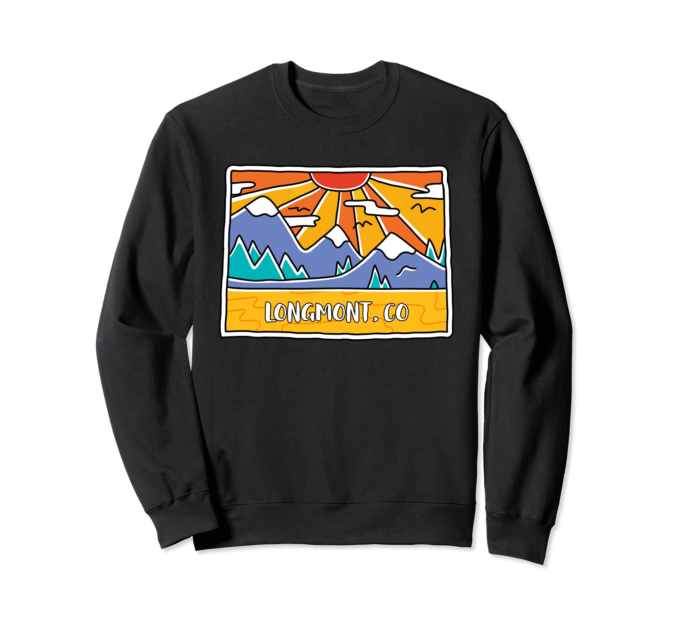 Longmont Co Colorado Mountains Sweatshirt - Graphic Print for Adults - T-Shirt, Sweatshirt, Hoodie