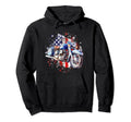 Patriotic Motorcycle American Flag Hoodie - Minimalist Print Men Women - T-Shirt, Sweatshirt, Hoodie