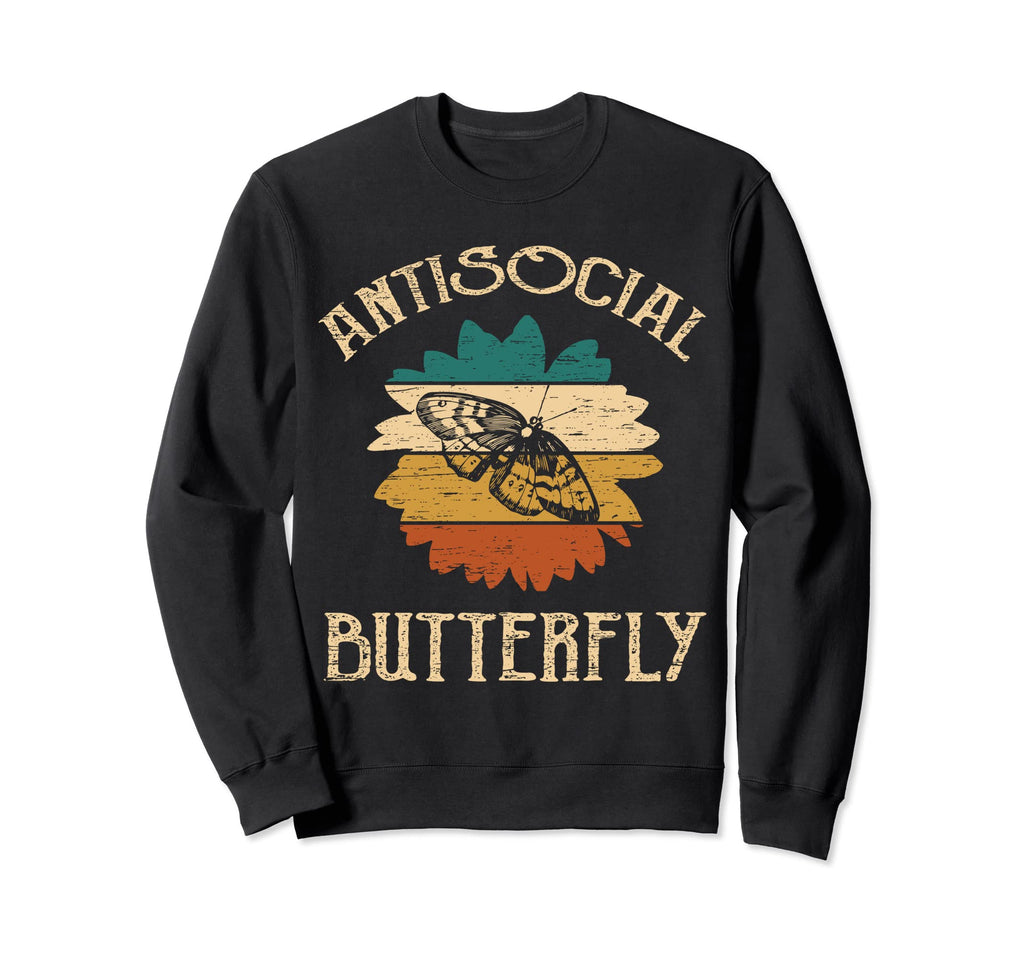 Funny Antisocial Butterfly Item Sweatshirt - Graphic Print for Adults - T-Shirt, Sweatshirt, Hoodie