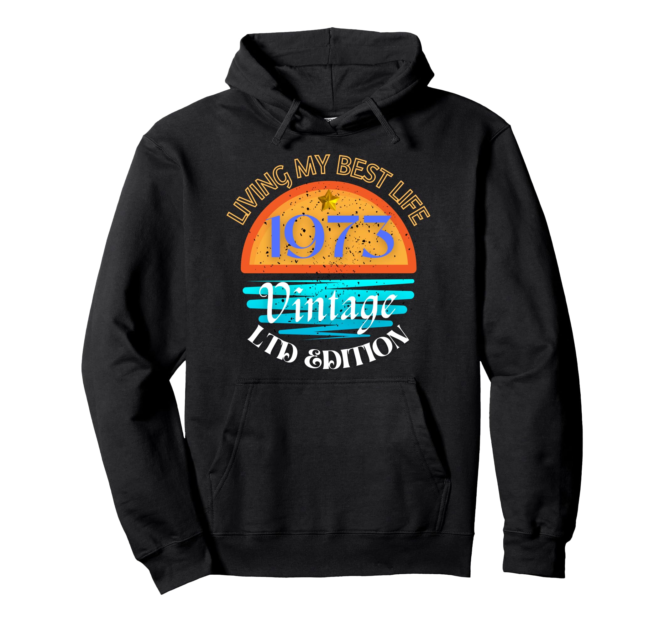 1973 Distressed Birthday Party Hoodie - Custom Art Print for Adults - T-Shirt, Sweatshirt, Hoodie