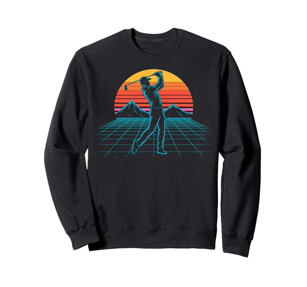 80S Synthwave Futuristic Golf Vibes Sweatshirt - Unique Graphic Unisex - T-Shirt, Sweatshirt, Hoodie