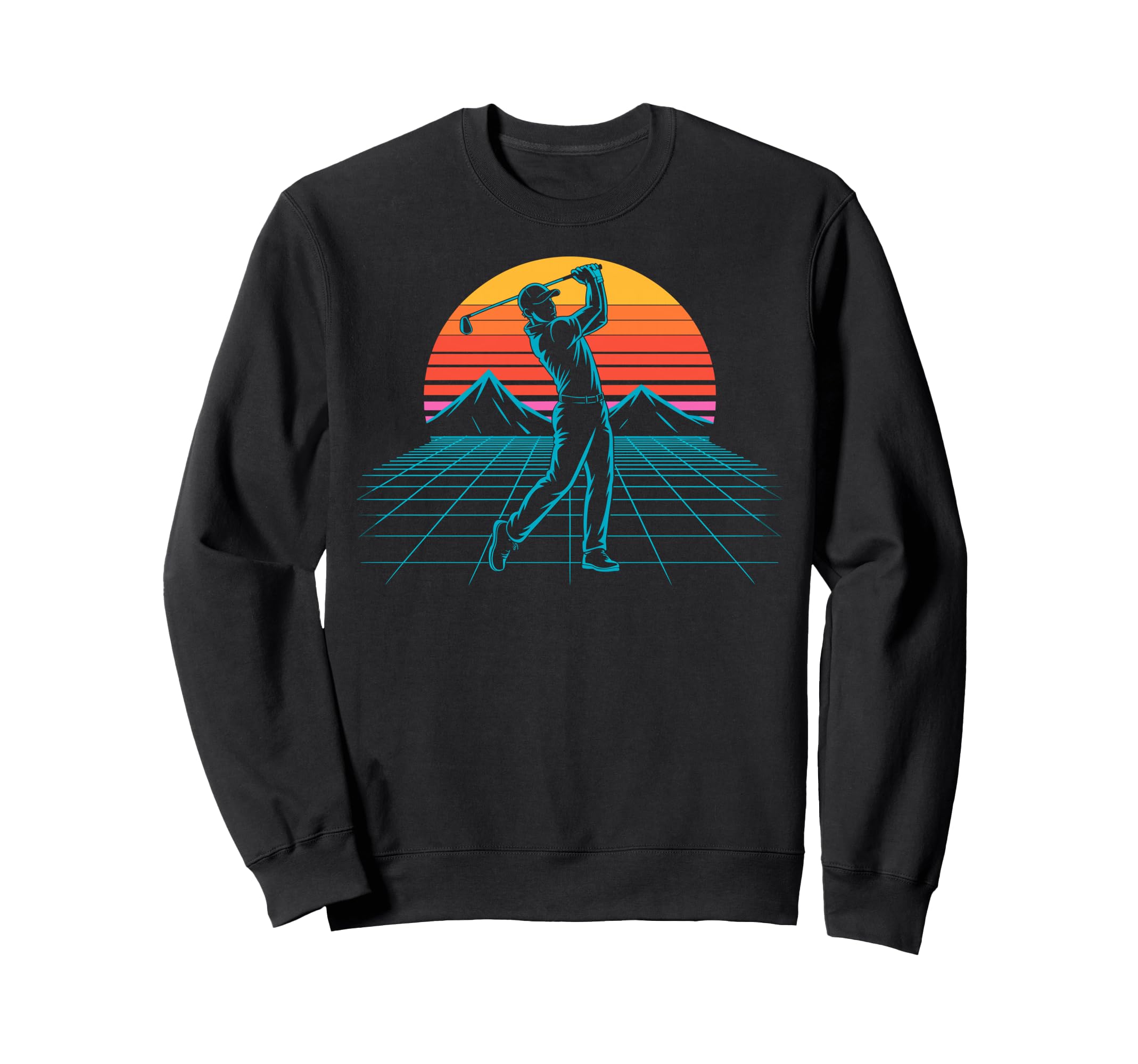 80S Synthwave Futuristic Golf Vibes Sweatshirt - Unique Graphic Unisex - T-Shirt, Sweatshirt, Hoodie