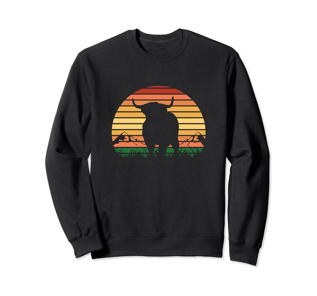 Highland Cattle Sunset Sweatshirt - Novelty Apparel Men Women - T-Shirt, Sweatshirt, Hoodie