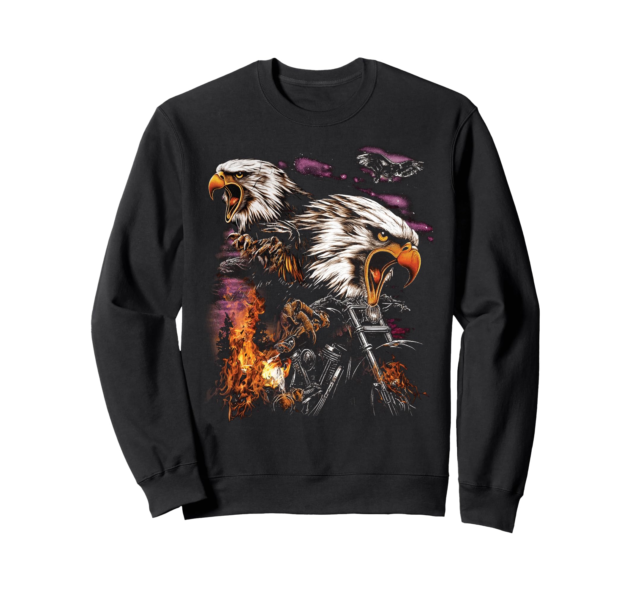 Chopper Motorcycle Biker Eagle Tattoo Sweatshirt - Custom Art Print Unisex - T-Shirt, Sweatshirt, Hoodie