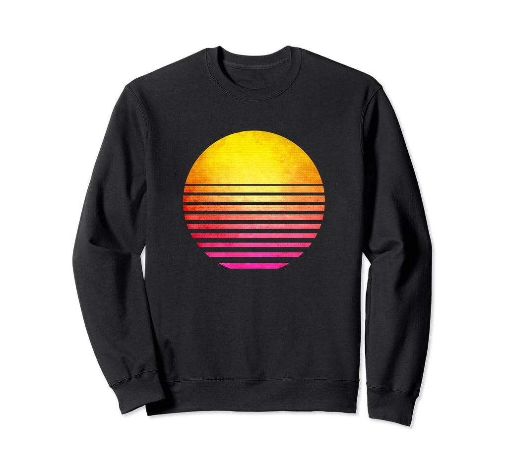 1980S Geometric Sun Sweatshirt - Casual Everyday Wear for Adults - T-Shirt, Sweatshirt, Hoodie