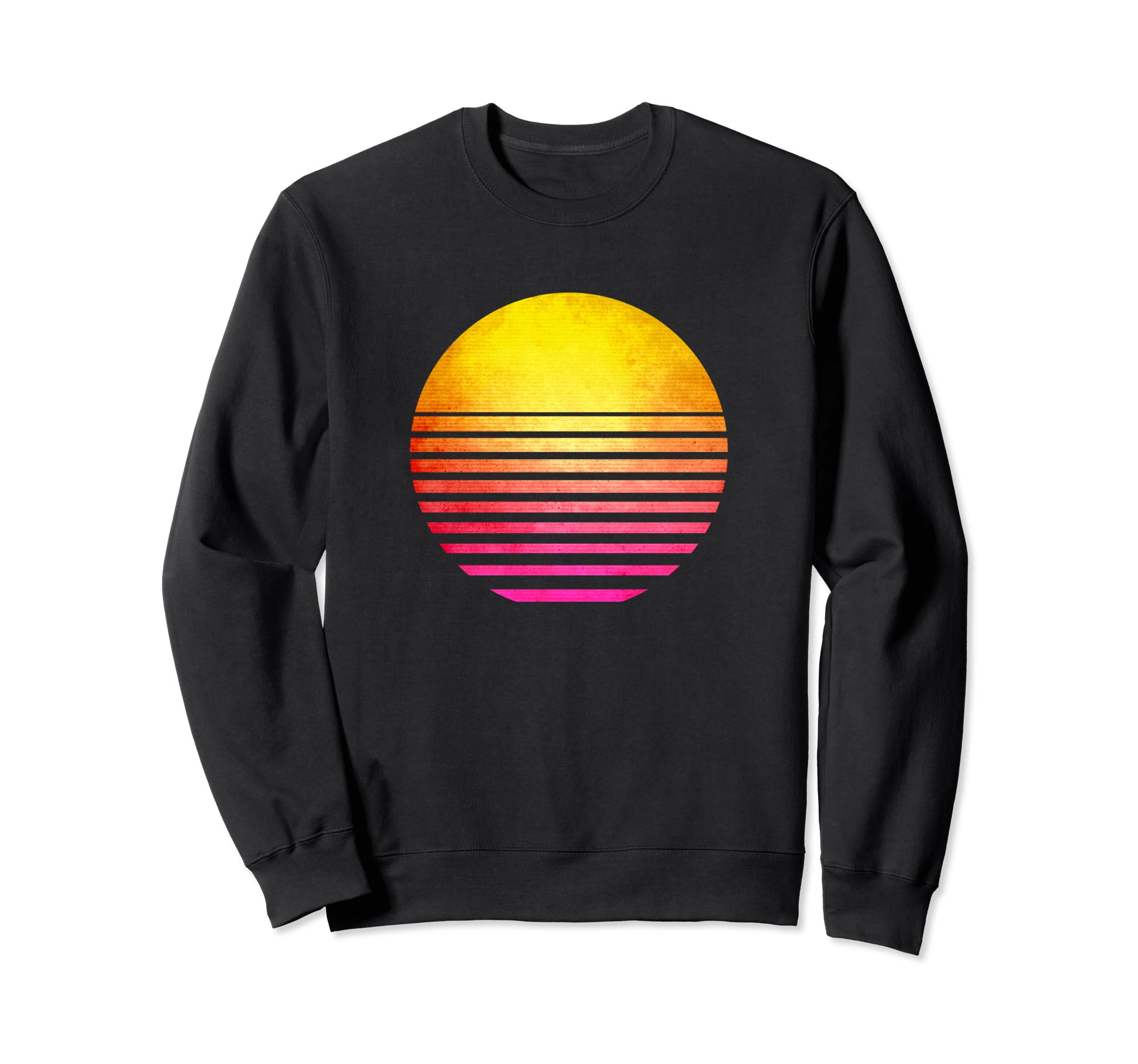 1980S Geometric Sun Sweatshirt - Casual Everyday Wear for Adults - T-Shirt, Sweatshirt, Hoodie