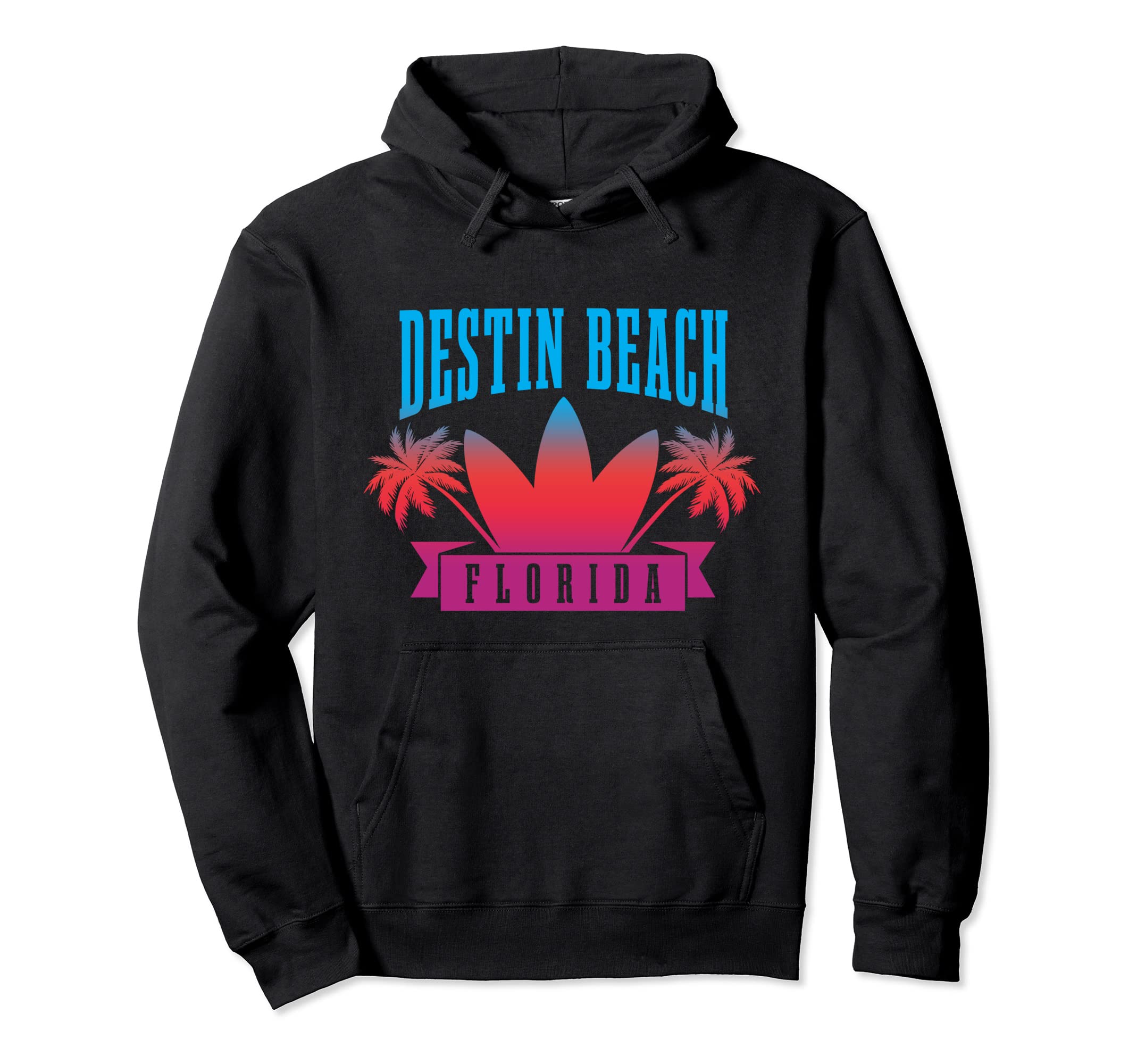 Destin Beach Florida Fl Surf Sunset Surfer Hoodie - Graphic Print Men Women - T-Shirt, Sweatshirt, Hoodie