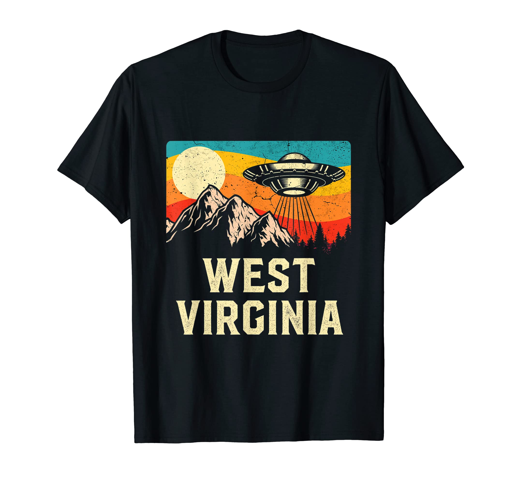 West Virginia Ufo Alien Spaceship T-Shirt - Fun Novelty Design for Adults - T-Shirt, Sweatshirt, Hoodie