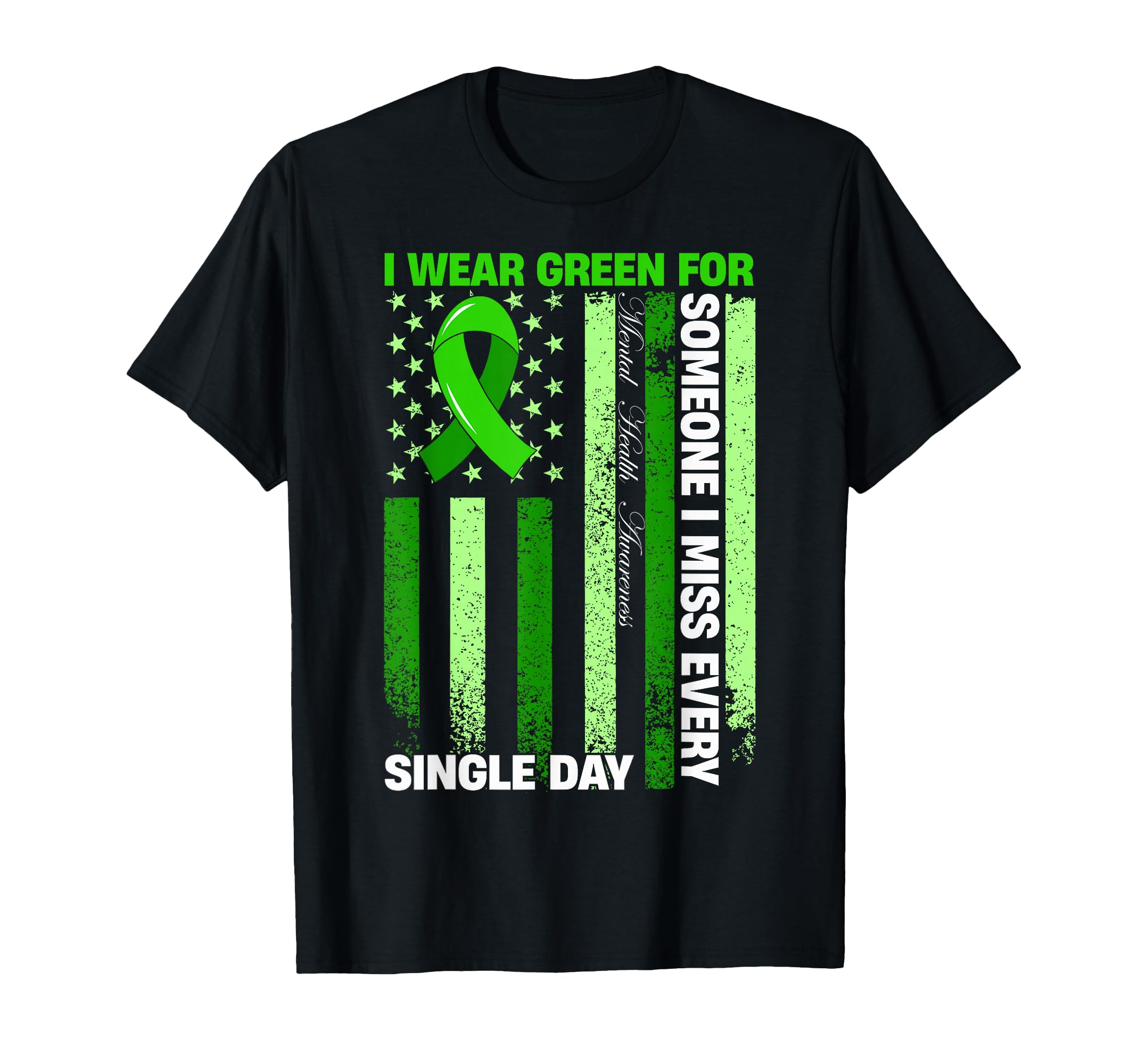 I Wear Green Mental Health Awareness Usa T-Shirt - Unique Graphic Unisex - T-Shirt, Sweatshirt, Hoodie