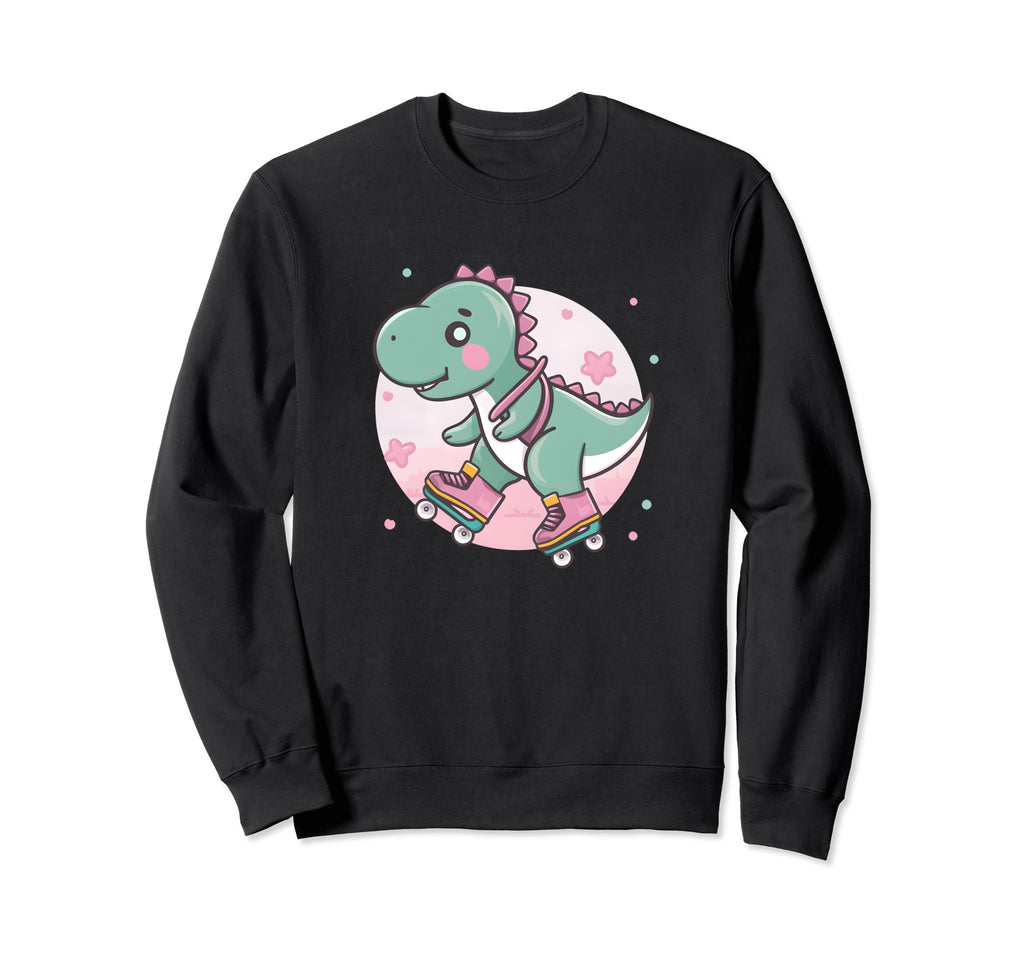 Roller Skating T Rex Sweatshirt - Graphic Print Men Women - T-Shirt, Sweatshirt, Hoodie