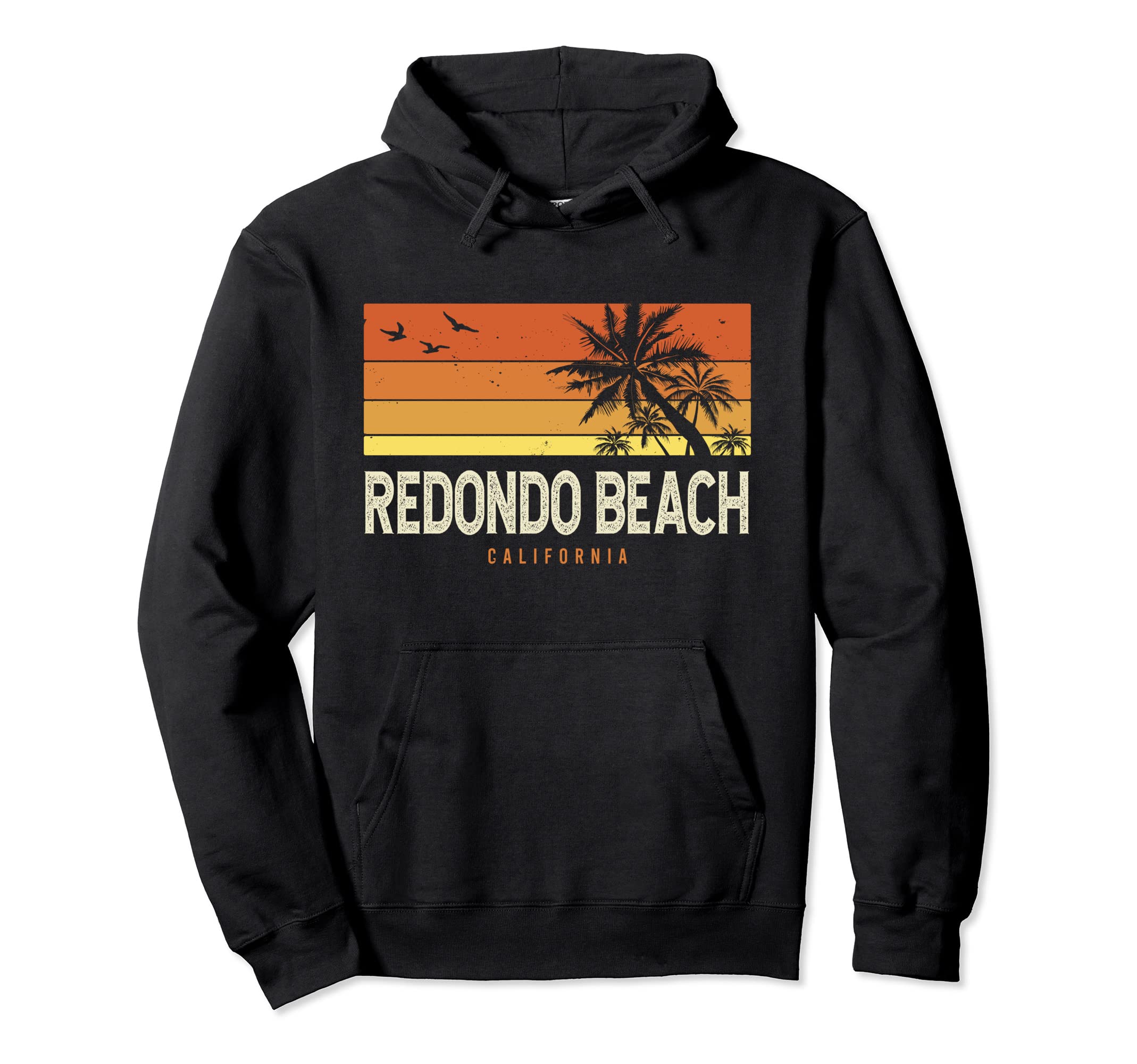 Redondo Beach California Ca Palms Sunset Hoodie - Trendy Graphic Men Women - T-Shirt, Sweatshirt, Hoodie