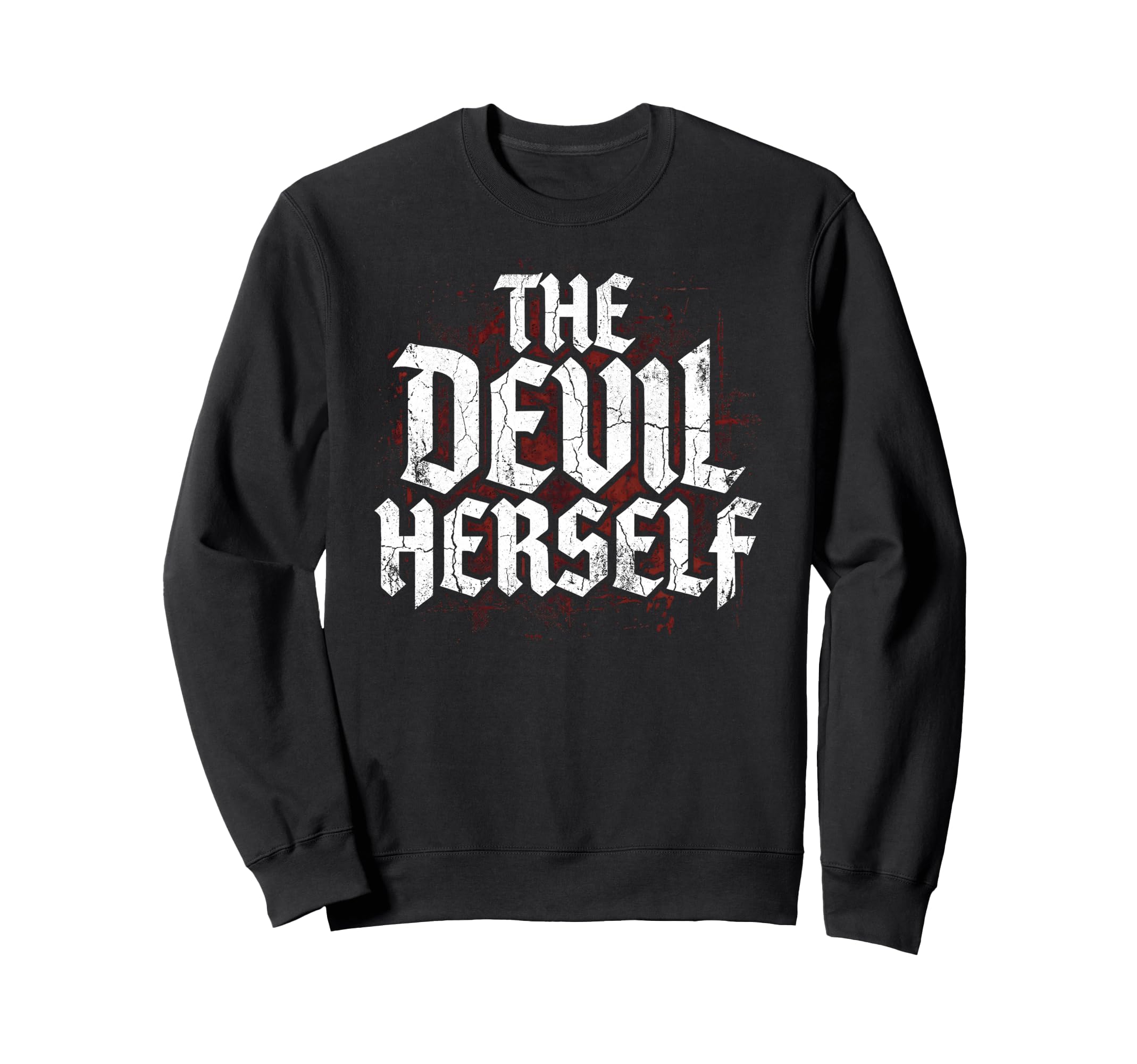 Devil Herself Occult Dark Feminine Sweatshirt - Minimalist Print for Adults - T-Shirt, Sweatshirt, Hoodie