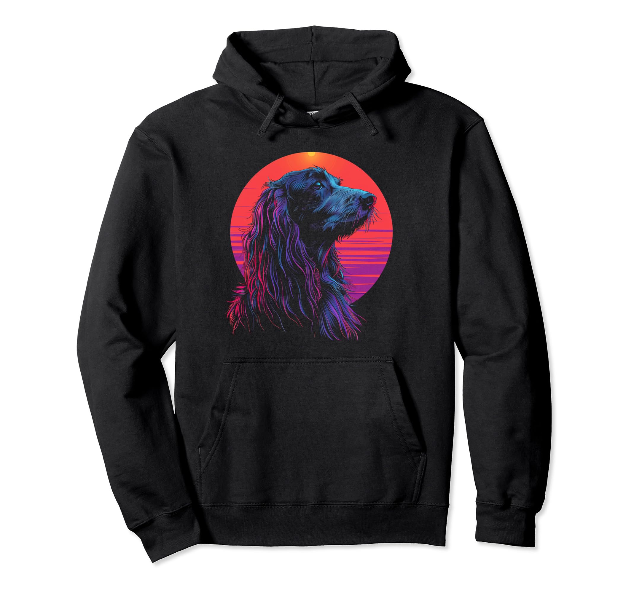 Dog Afghan Hound Vaporwave Retrowave Hoodie - Minimalist Print Men Women - T-Shirt, Sweatshirt, Hoodie