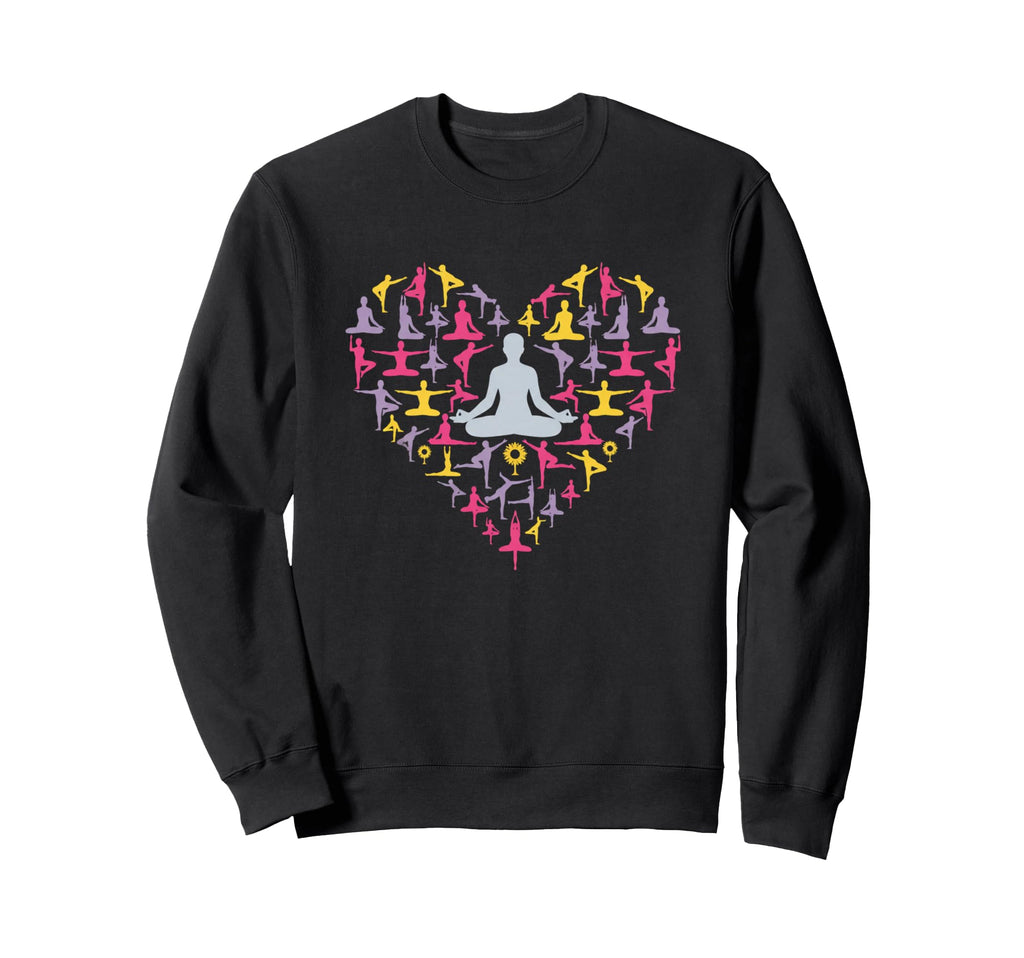 Yoga Heart Meditation Pose Love Sweatshirt - Graphic Print for Adults - T-Shirt, Sweatshirt, Hoodie