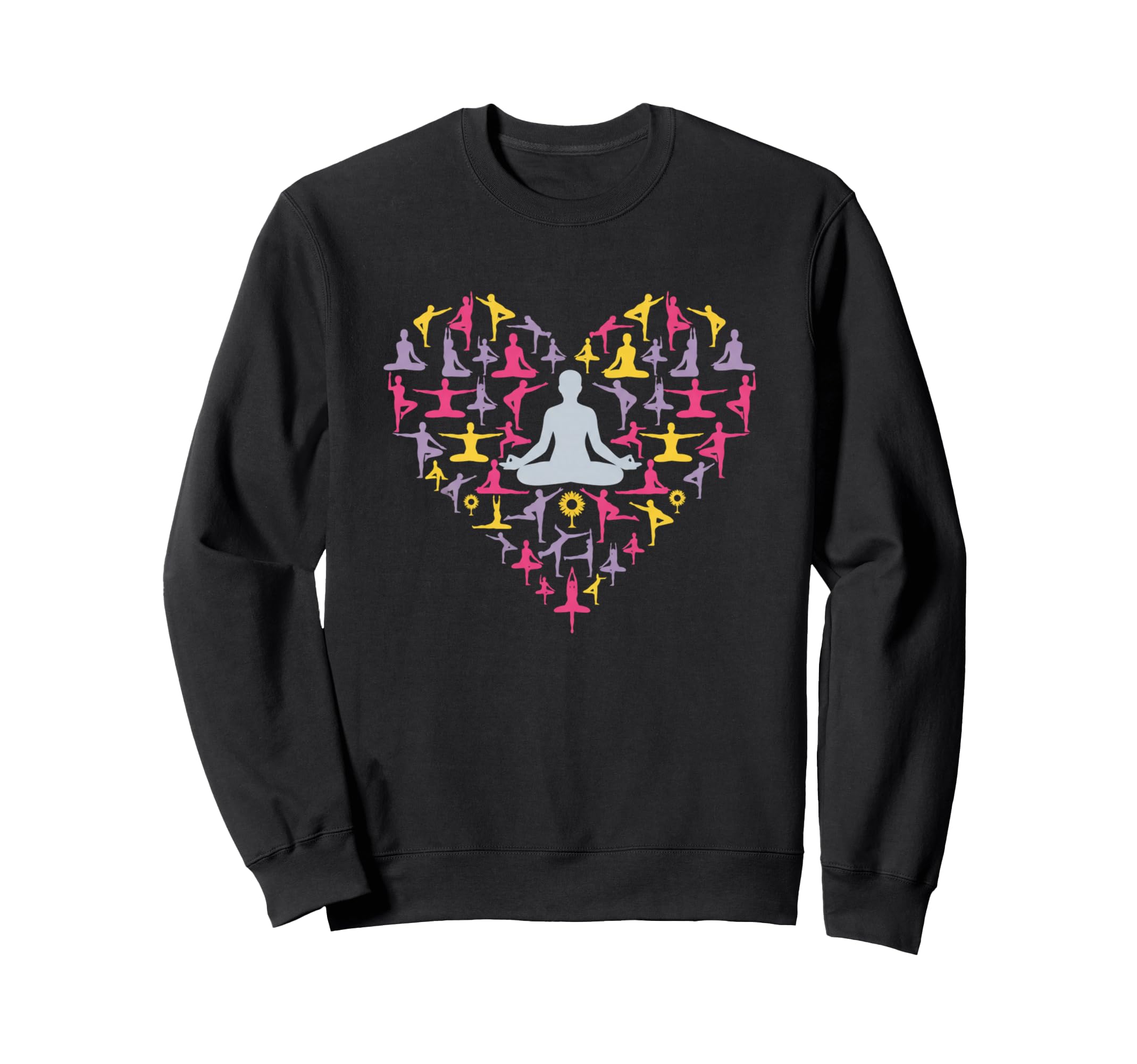 Yoga Heart Meditation Pose Love Sweatshirt - Graphic Print for Adults - T-Shirt, Sweatshirt, Hoodie