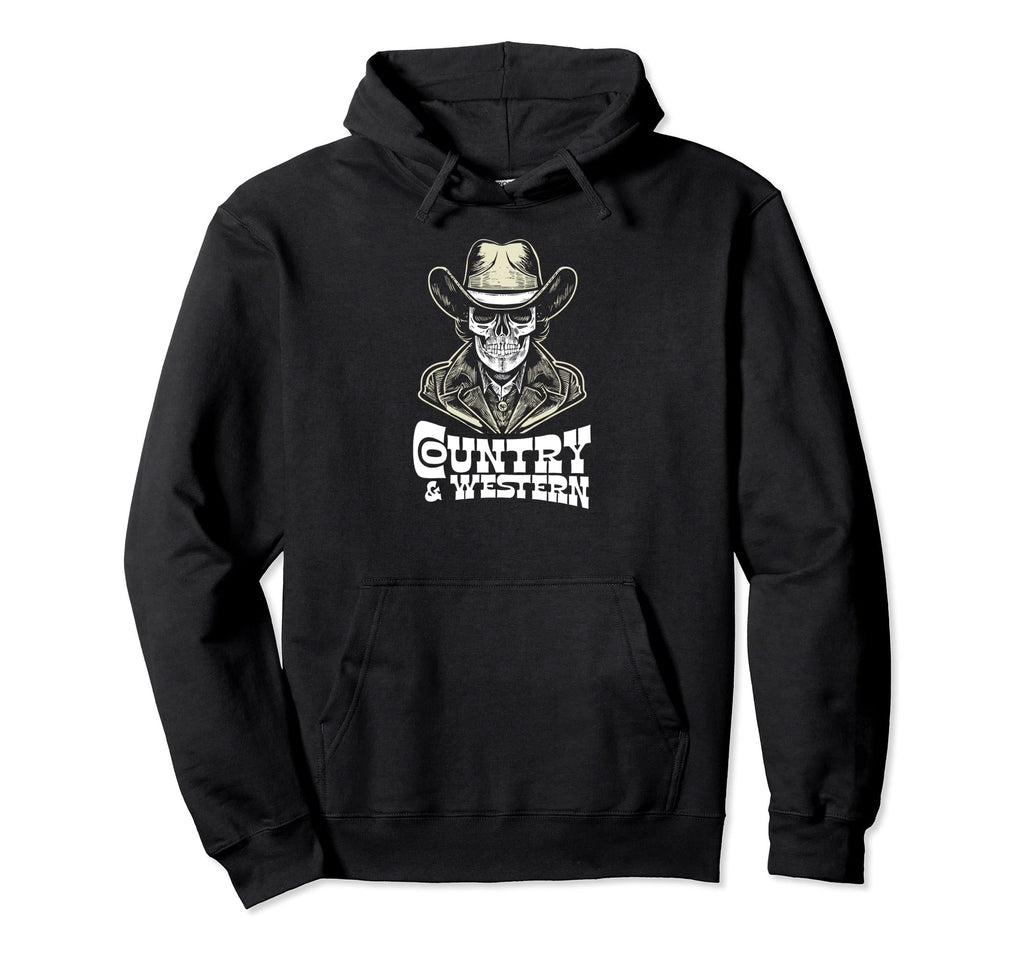 Country Music Country Western Skull Hoodie - Unique Graphic Unisex - T-Shirt, Sweatshirt, Hoodie