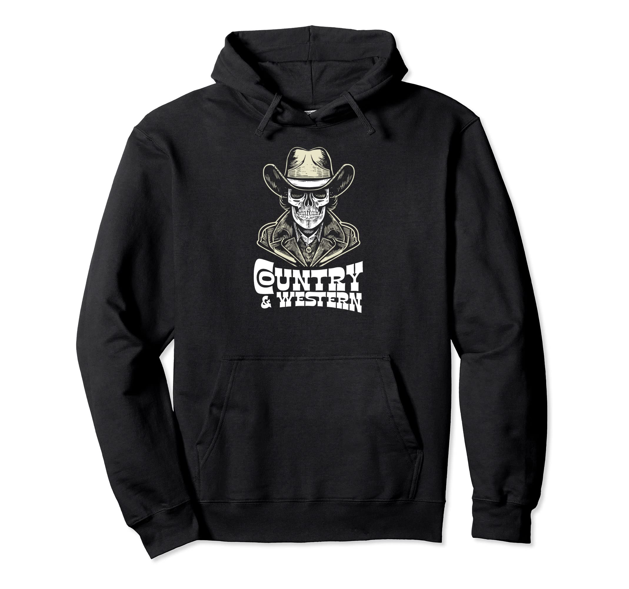 Country Music Country Western Skull Hoodie - Unique Graphic Unisex - T-Shirt, Sweatshirt, Hoodie