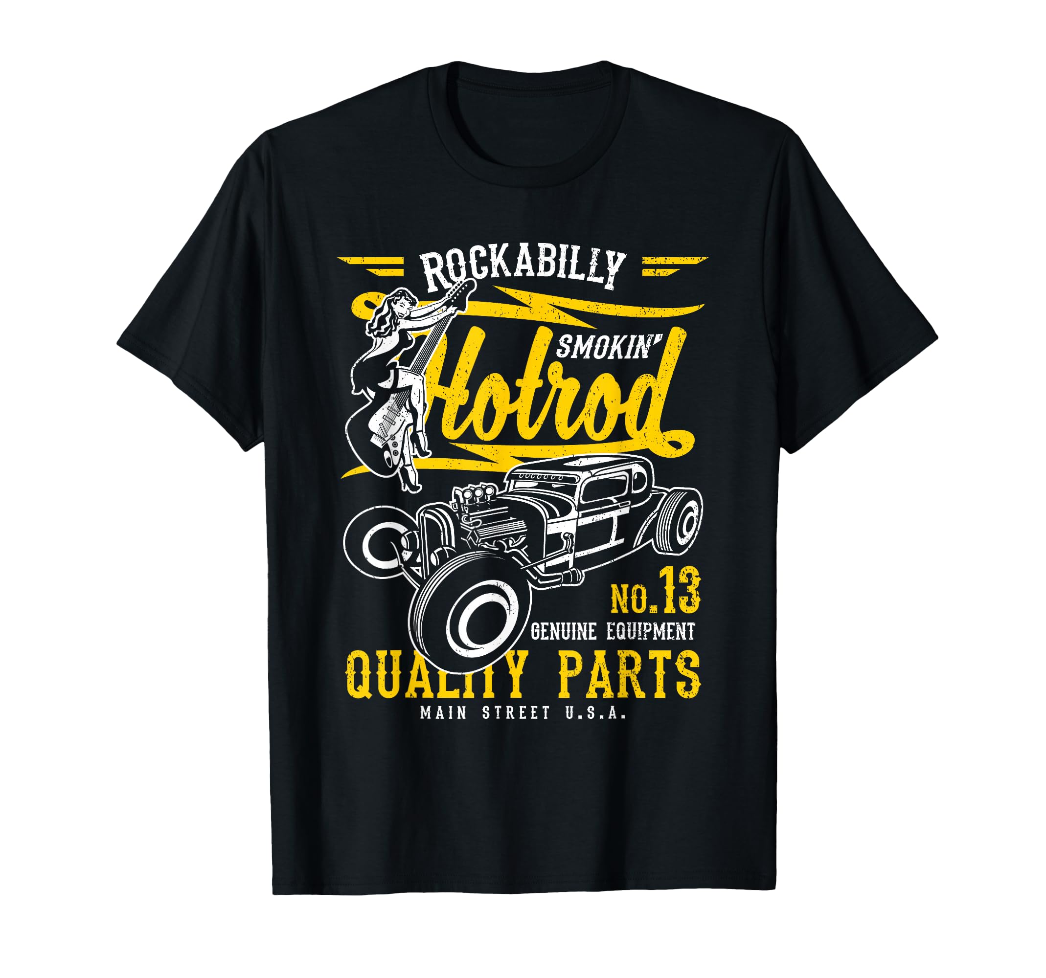 Hotrod Distressed T-Shirt - Custom Art Print Unisex - T-Shirt, Sweatshirt, Hoodie