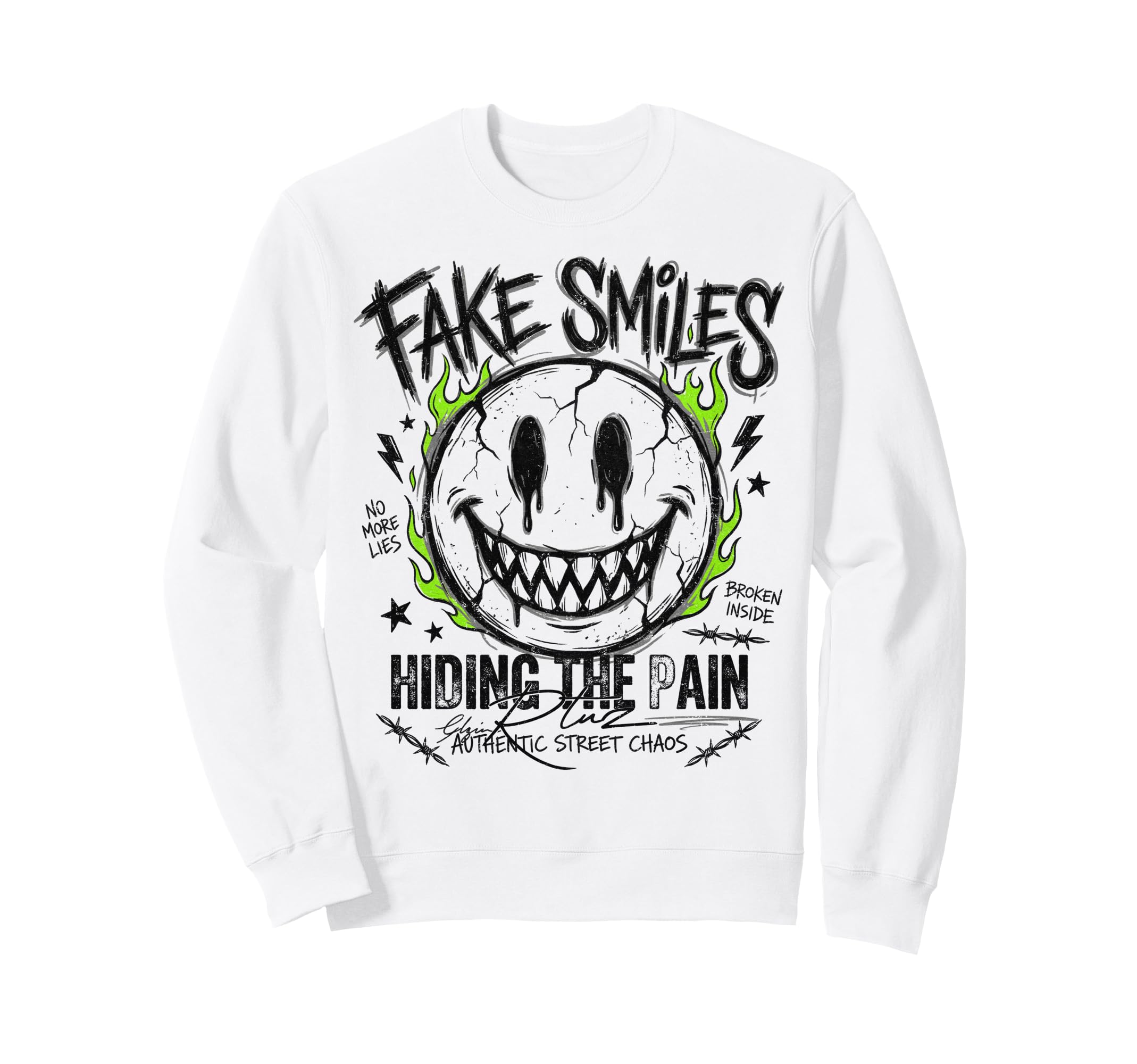Aesthetic Streetwear Smile Sweatshirt - Aesthetic Graphic Unisex - T-Shirt, Sweatshirt, Hoodie