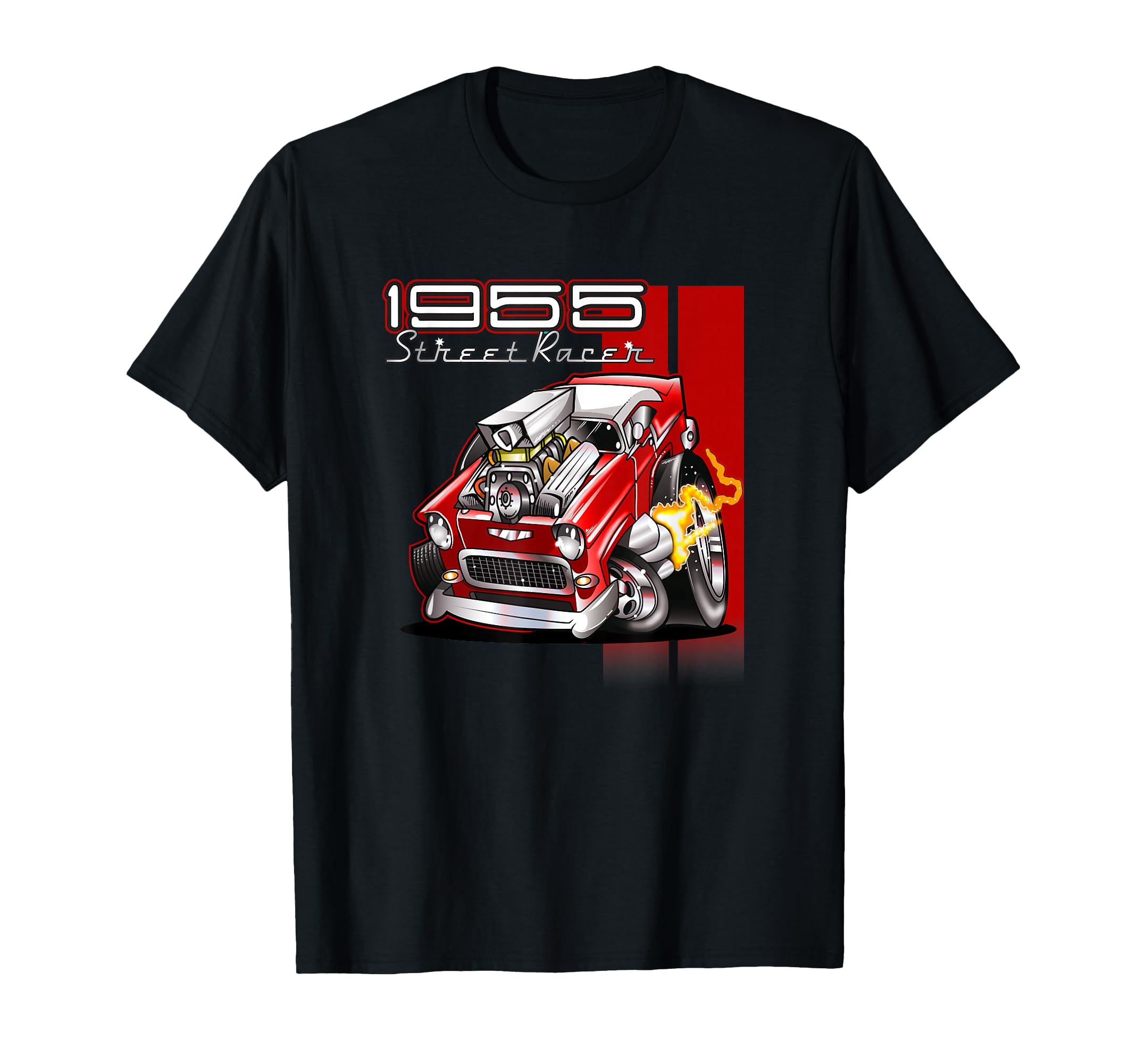 1955 Hot Rod Street Racer 50S Tooned T-Shirt - Aesthetic Graphic Men Women - T-Shirt, Sweatshirt, Hoodie
