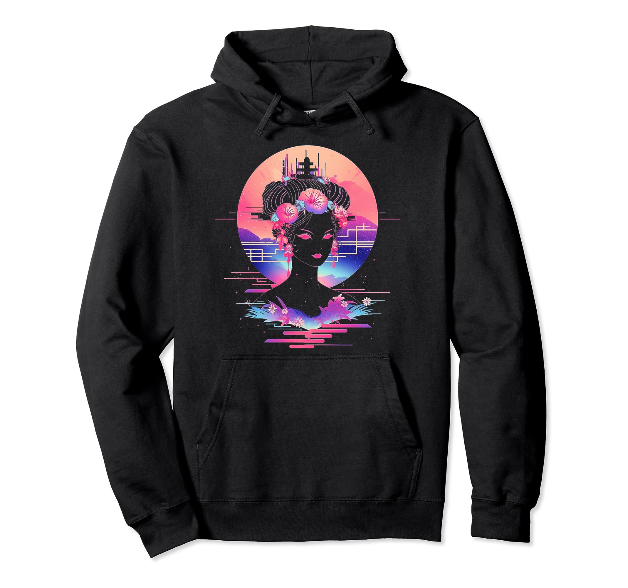 Vaporwave Geisha 80S Synthwave 29 Hoodie - Casual Everyday Wear Men Women - T-Shirt, Sweatshirt, Hoodie