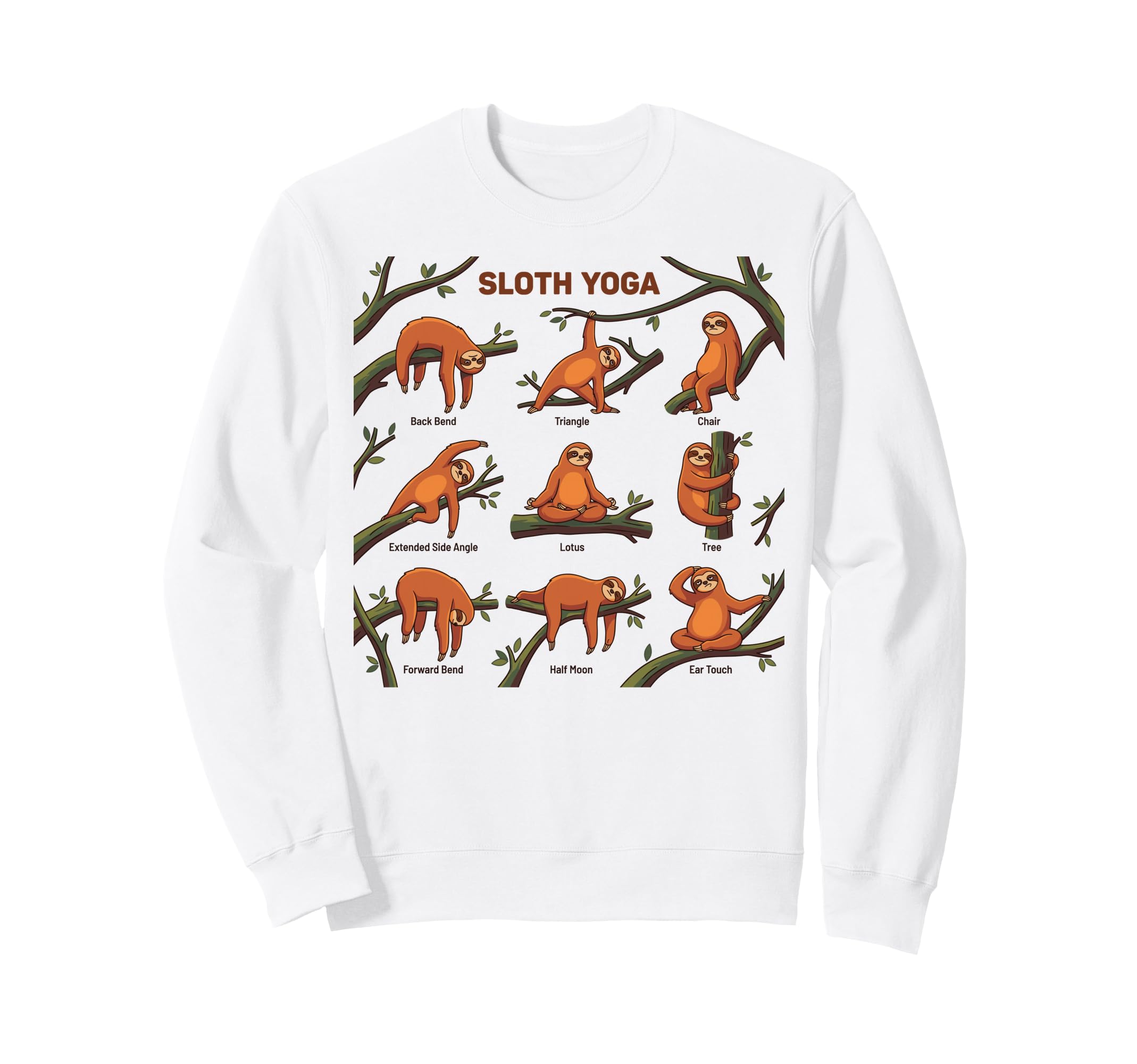 Chakras Mandala Sloth Yoga Poses Sweatshirt - Streetwear Style for Adults - T-Shirt, Sweatshirt, Hoodie
