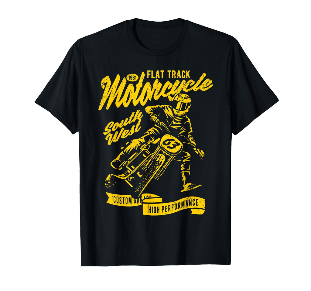Flat Track Motorcycle Race T-Shirt - Graphic Print Men Women - T-Shirt, Sweatshirt, Hoodie