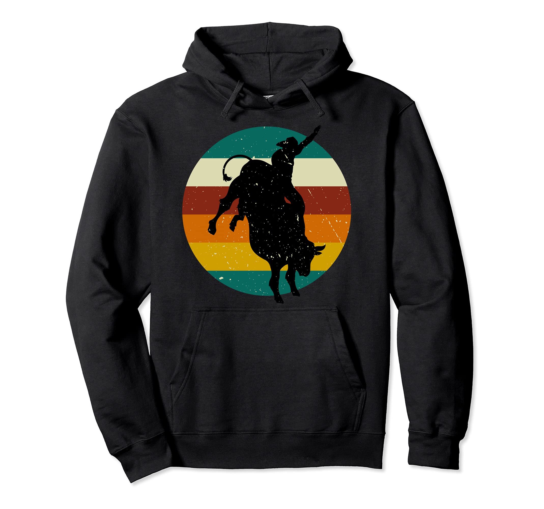 Bucking Bull Riding Rodeo Rider Hoodie - Custom Art Print for Adults - T-Shirt, Sweatshirt, Hoodie
