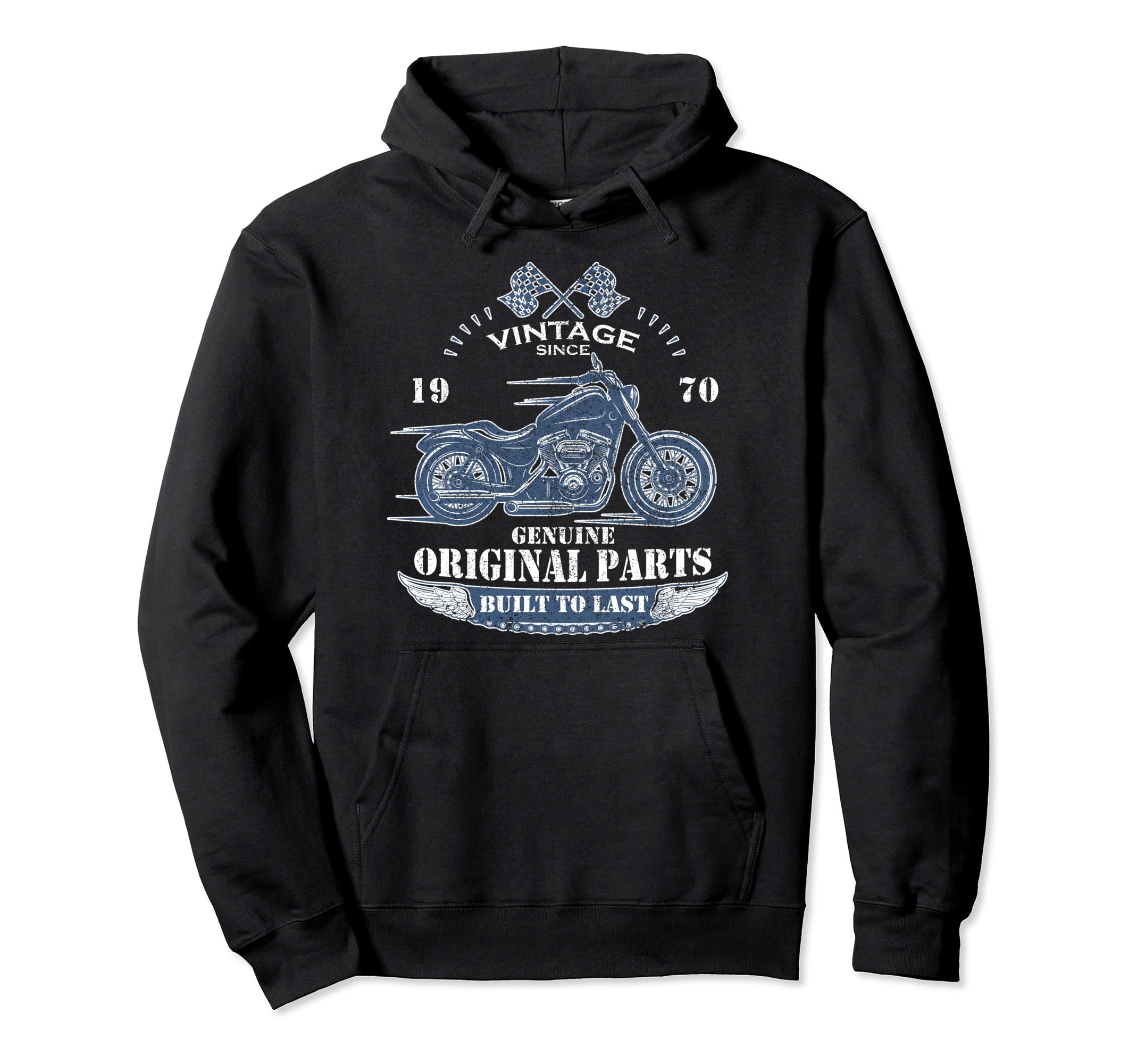 Cafe Racer Since 1970 Build To Last Hoodie - Unique Graphic Unisex - T-Shirt, Sweatshirt, Hoodie