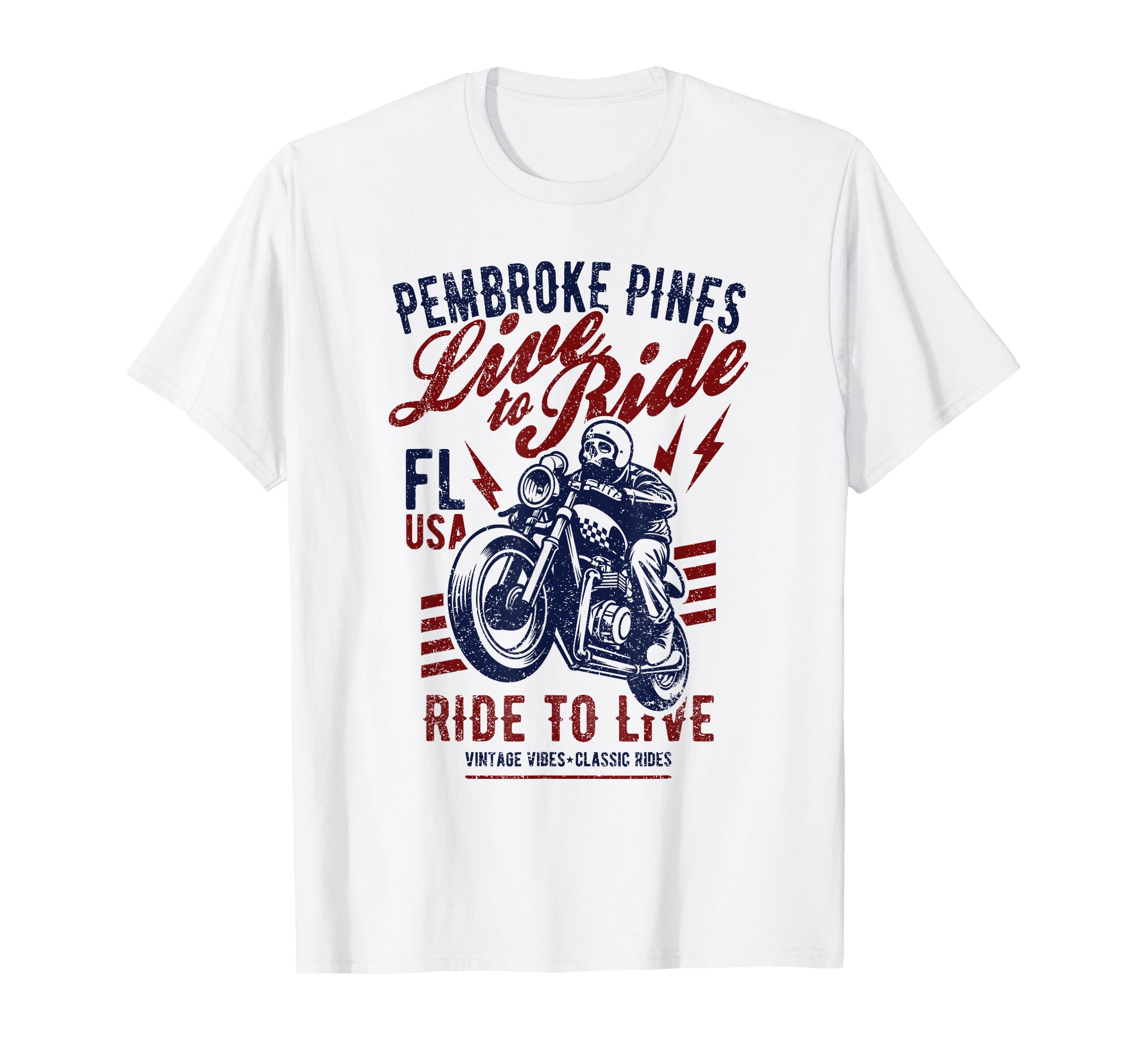 Pembroke Pines Florida Motorcycle T-Shirt - Trendy Graphic for Adults - T-Shirt, Sweatshirt, Hoodie