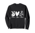 Peace Love Skate Roller Skating Sweatshirt - Aesthetic Graphic Men Women - T-Shirt, Sweatshirt, Hoodie