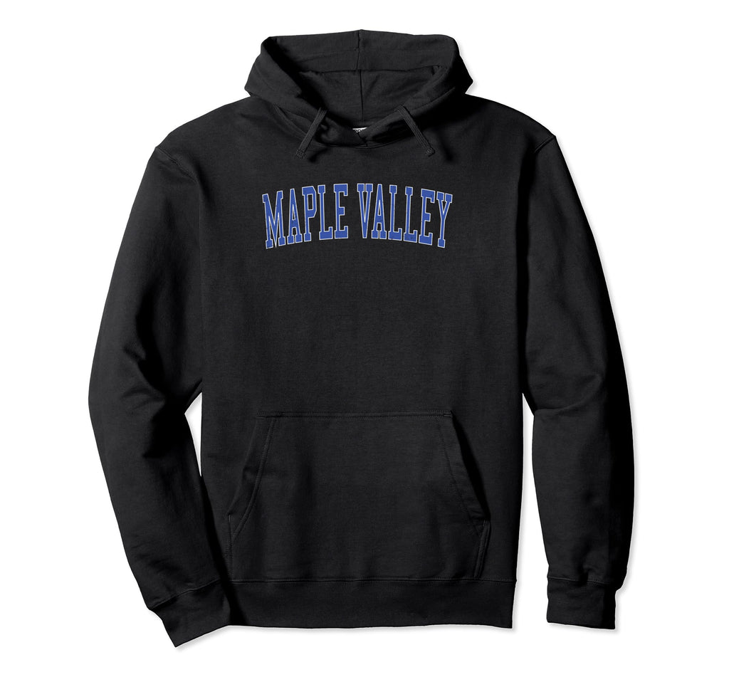 Maple Valley Wa Distressed Blue Varsity Hoodie - Aesthetic Graphic Unisex - T-Shirt, Sweatshirt, Hoodie