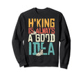 Hiking Hiker Rock Sunset Mountain Sweatshirt - Aesthetic Graphic Unisex - T-Shirt, Sweatshirt, Hoodie