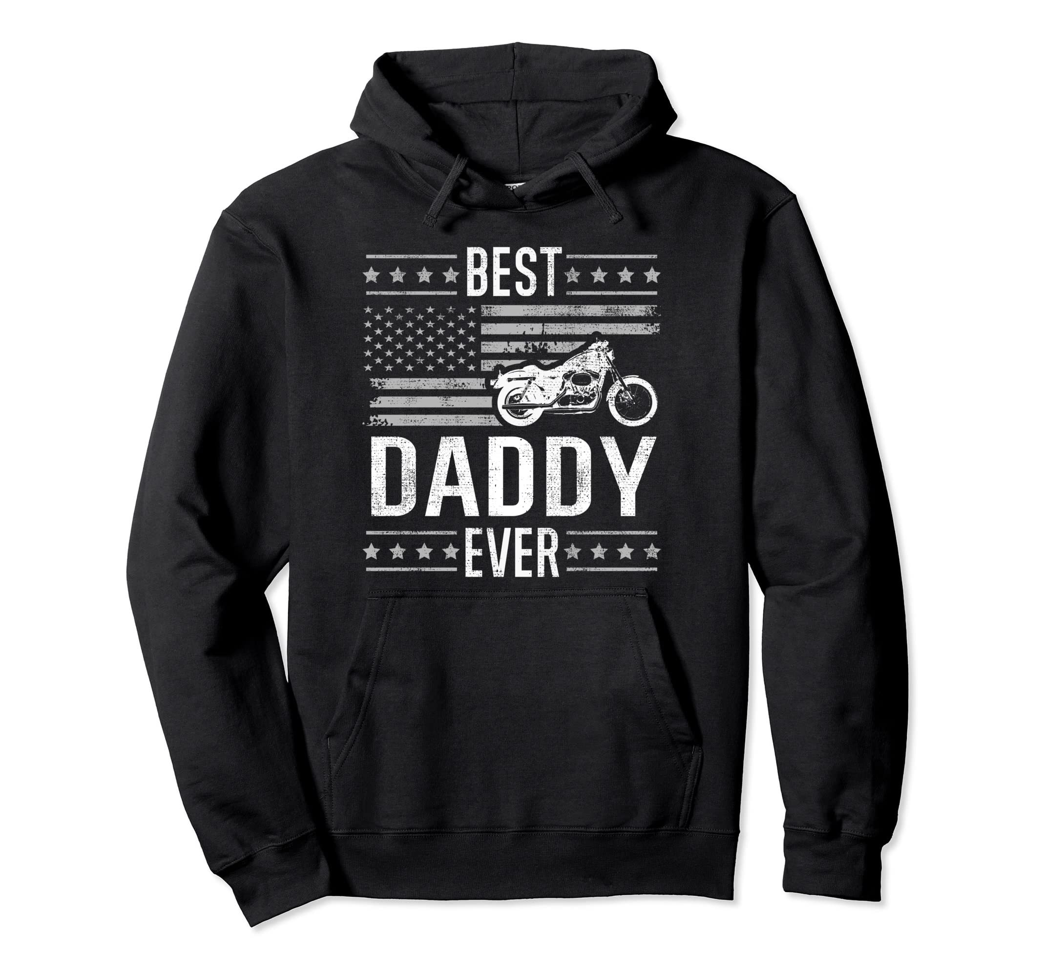 Best Daddy Ever Motorcycle American Hoodie - Minimalist Print for Adults - T-Shirt, Sweatshirt, Hoodie