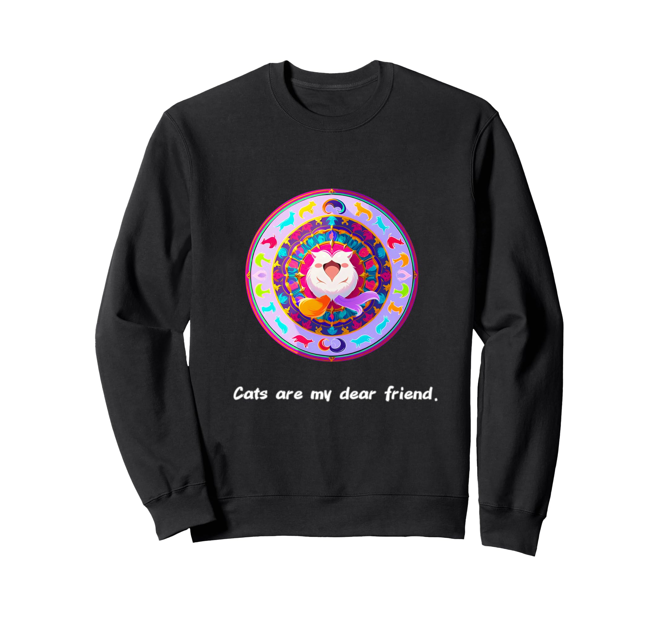 Cats Are My Best Friends Sacred Sweatshirt - Unique Graphic for Adults - T-Shirt, Sweatshirt, Hoodie