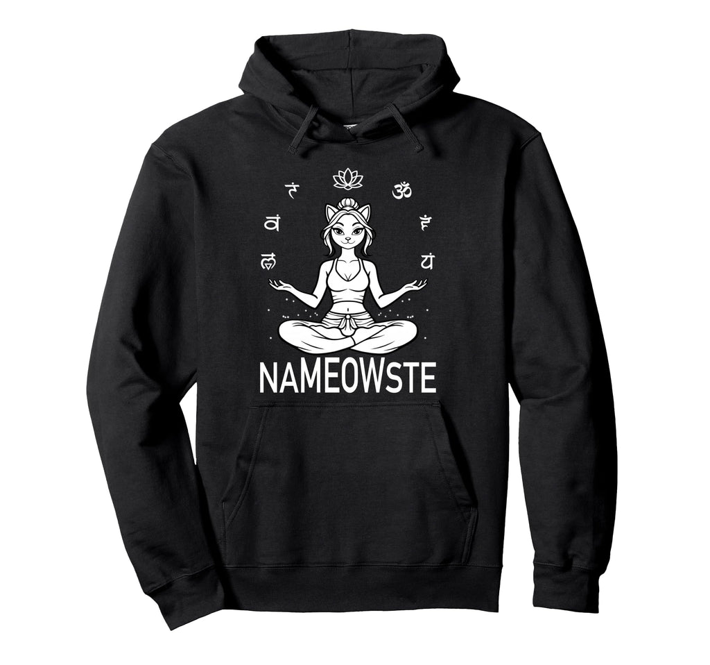 Nameowste Funny Yoga Cat Hoodie - Casual Everyday Wear for Adults - T-Shirt, Sweatshirt, Hoodie