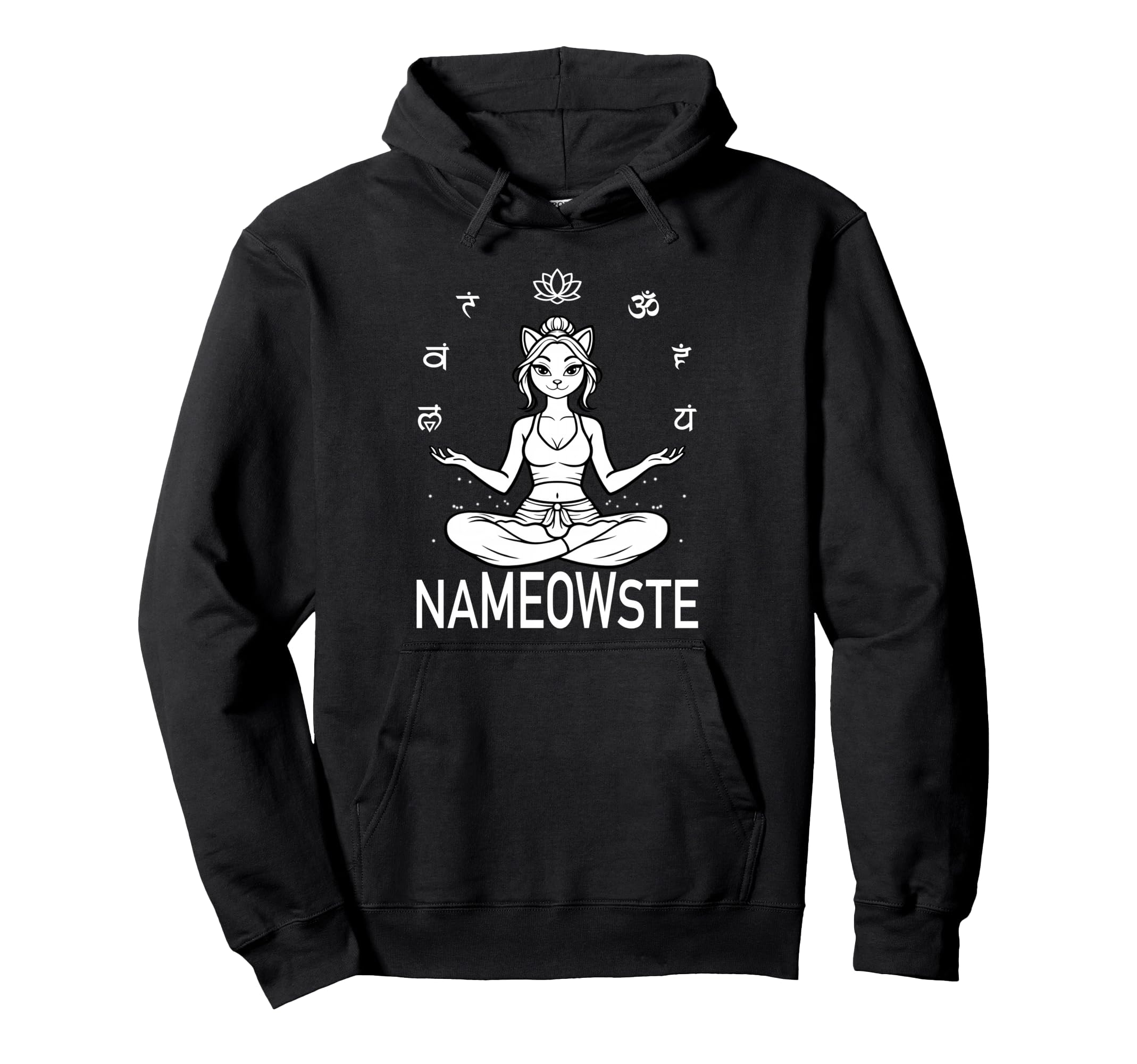 Nameowste Funny Yoga Cat Hoodie - Casual Everyday Wear for Adults - T-Shirt, Sweatshirt, Hoodie