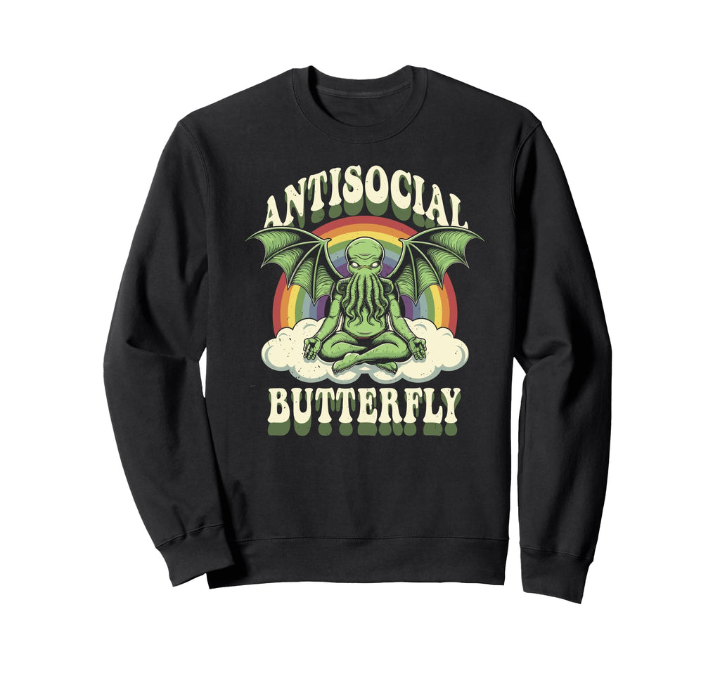 Cthulhu Antisocial Butterfly Cthulhu Sweatshirt - Aesthetic Graphic Unisex - T-Shirt, Sweatshirt, Hoodie