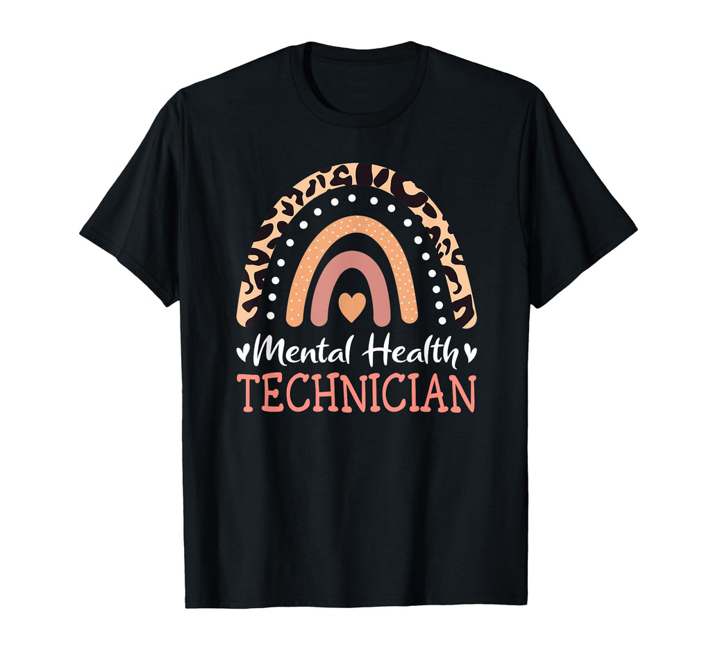 Mental Health Leopard Rainbow T-Shirt - Minimalist Print for Adults - T-Shirt, Sweatshirt, Hoodie
