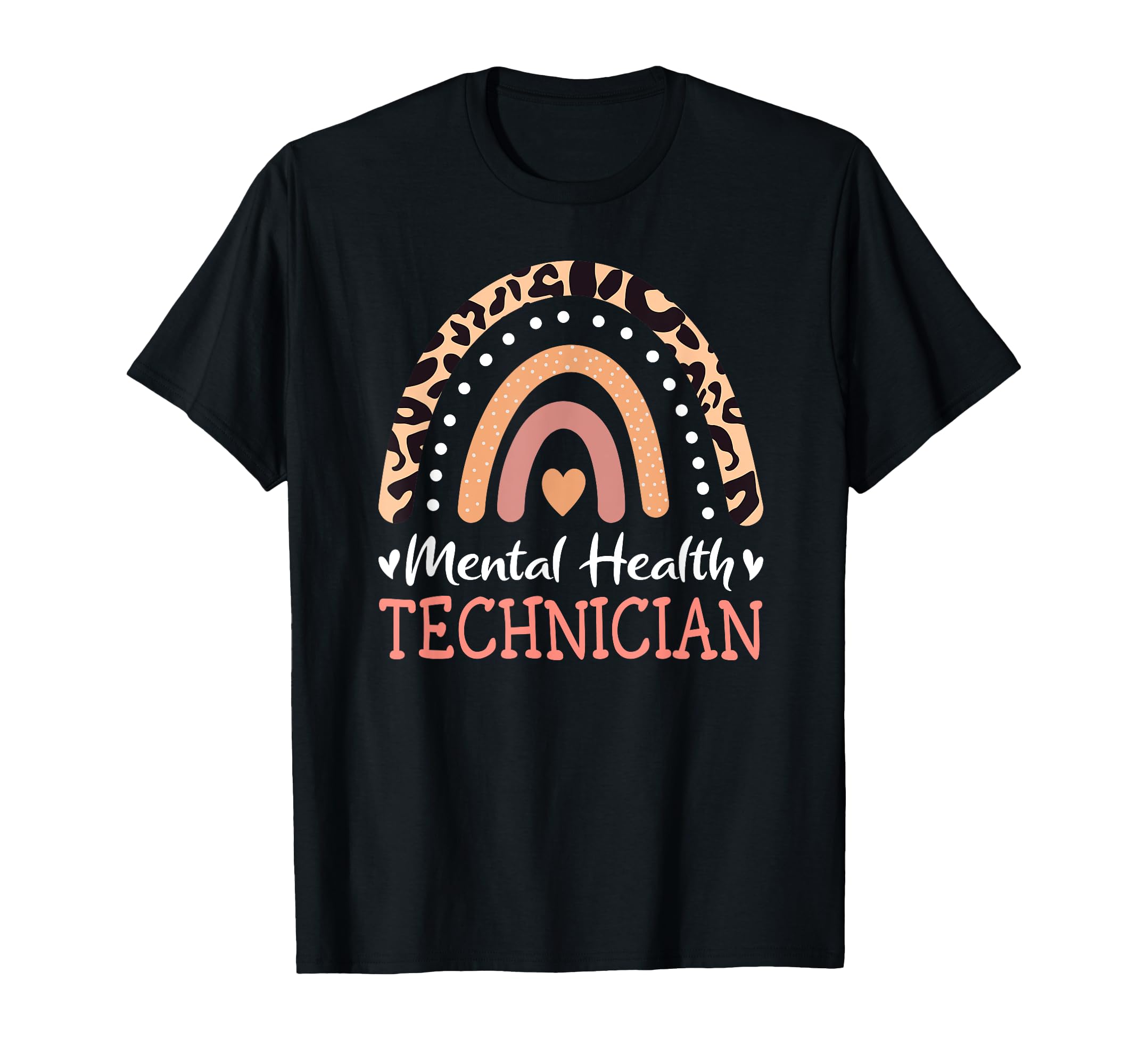 Mental Health Leopard Rainbow T-Shirt - Minimalist Print for Adults - T-Shirt, Sweatshirt, Hoodie