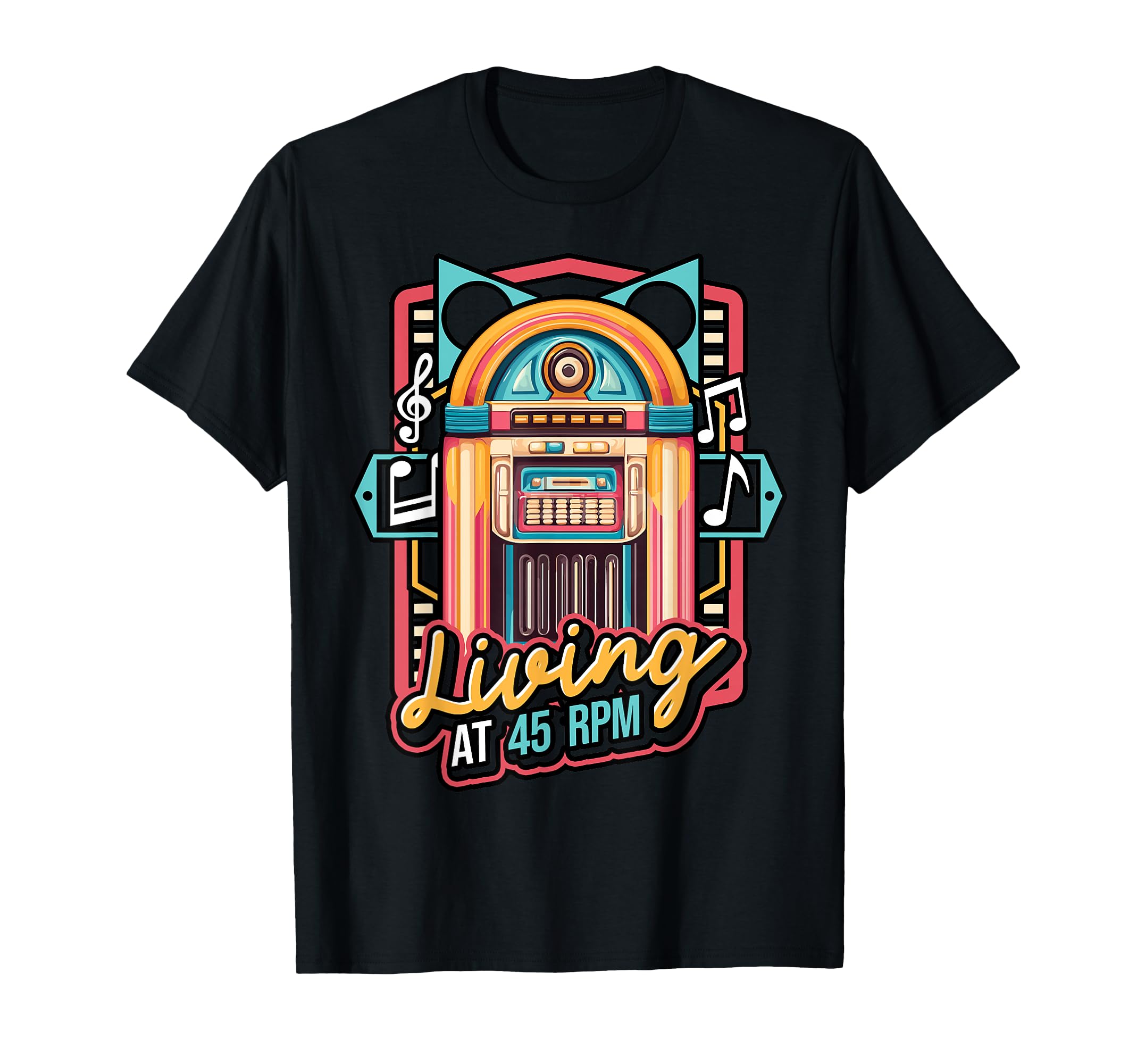 Jukebox Collector Living 45 Rpm T-Shirt - Aesthetic Graphic for Adults - T-Shirt, Sweatshirt, Hoodie