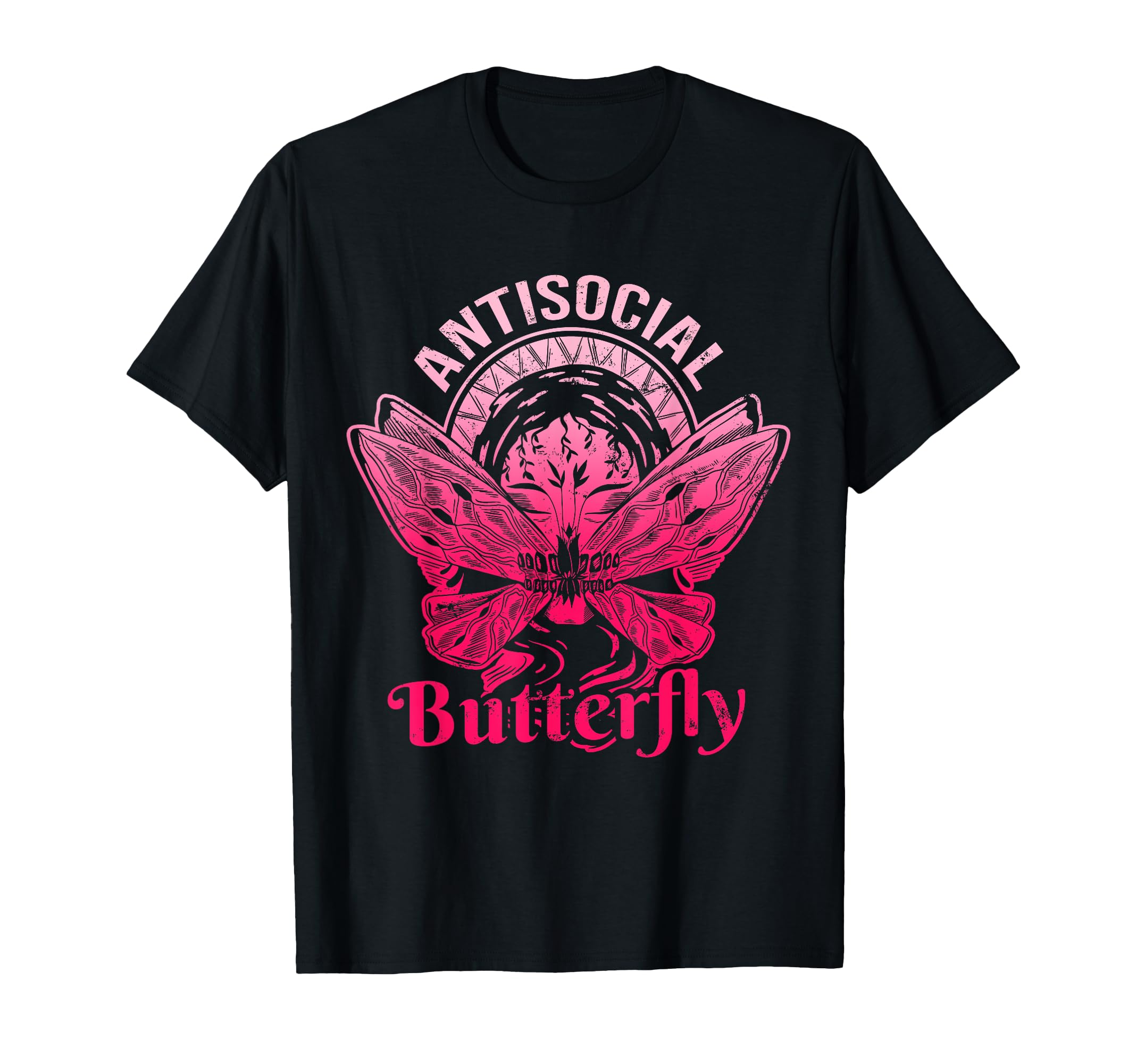 Antisocial Butterfly Moth Gothic Dark T-Shirt - Graphic Print Men Women - T-Shirt, Sweatshirt, Hoodie