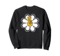 Simple White Daisy Flower Hippie Peace Sweatshirt - Graphic Print Unisex - T-Shirt, Sweatshirt, Hoodie