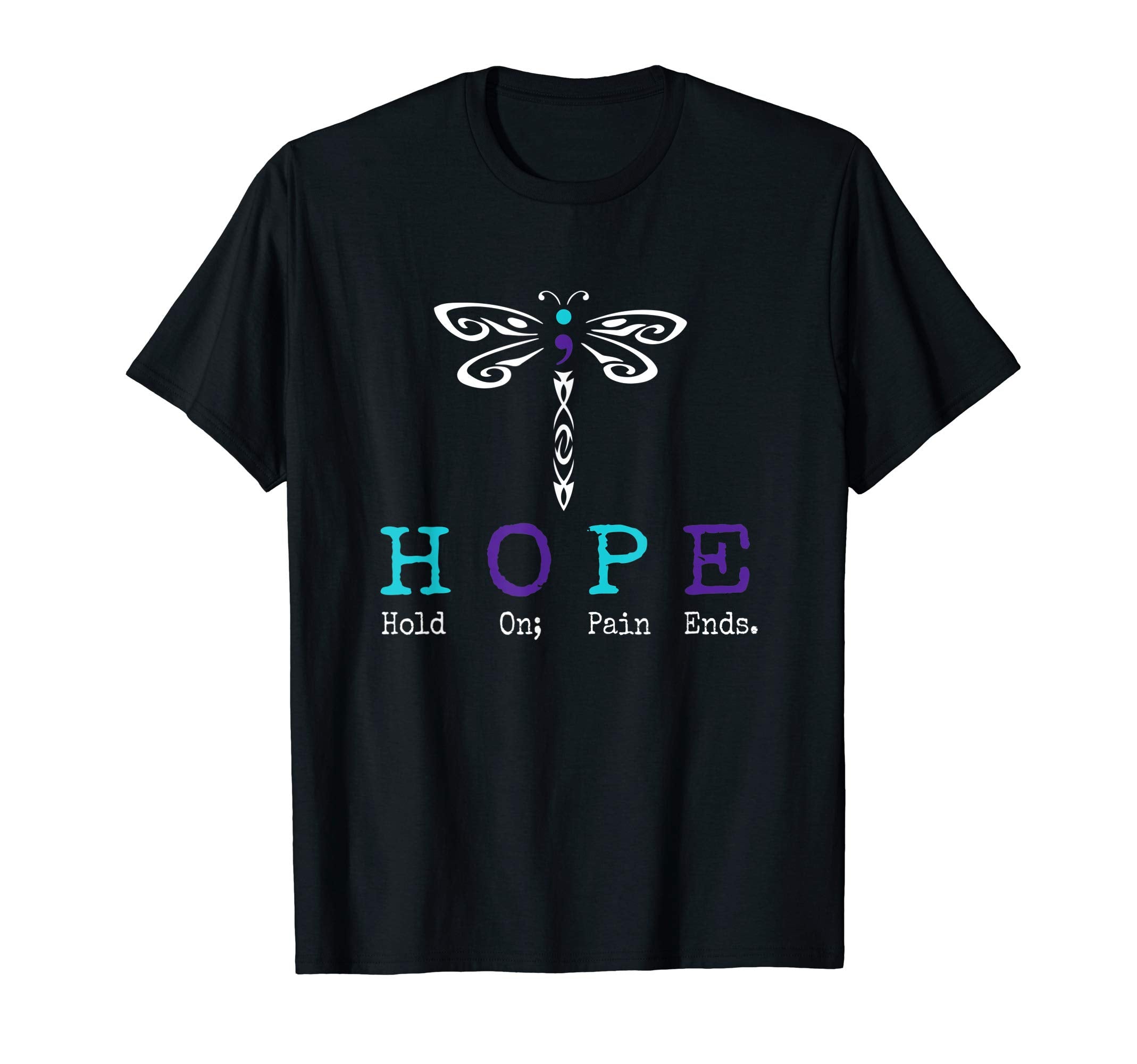 Hold Hope Semicolon Suicide T-Shirt - Fun Novelty Design Men Women - T-Shirt, Sweatshirt, Hoodie