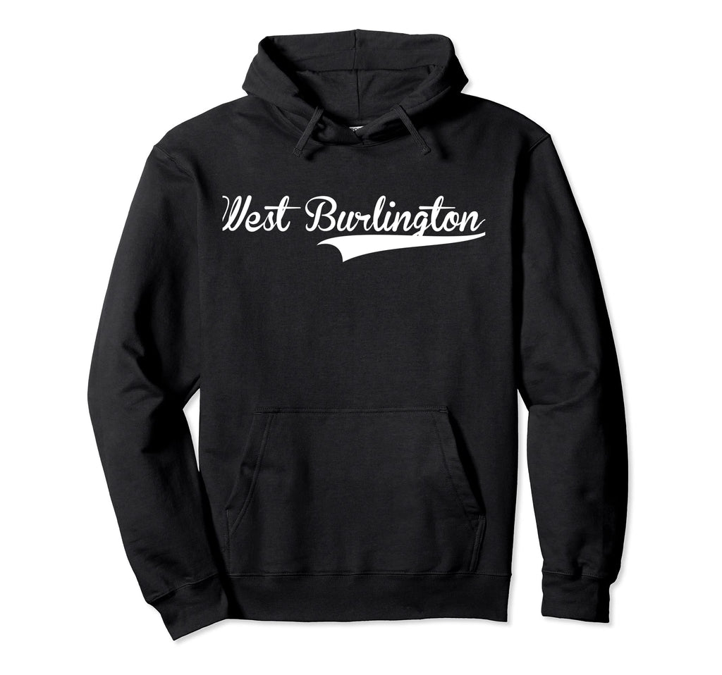 West Burlington Baseball Font Hoodie - Trendy Graphic Unisex - T-Shirt, Sweatshirt, Hoodie