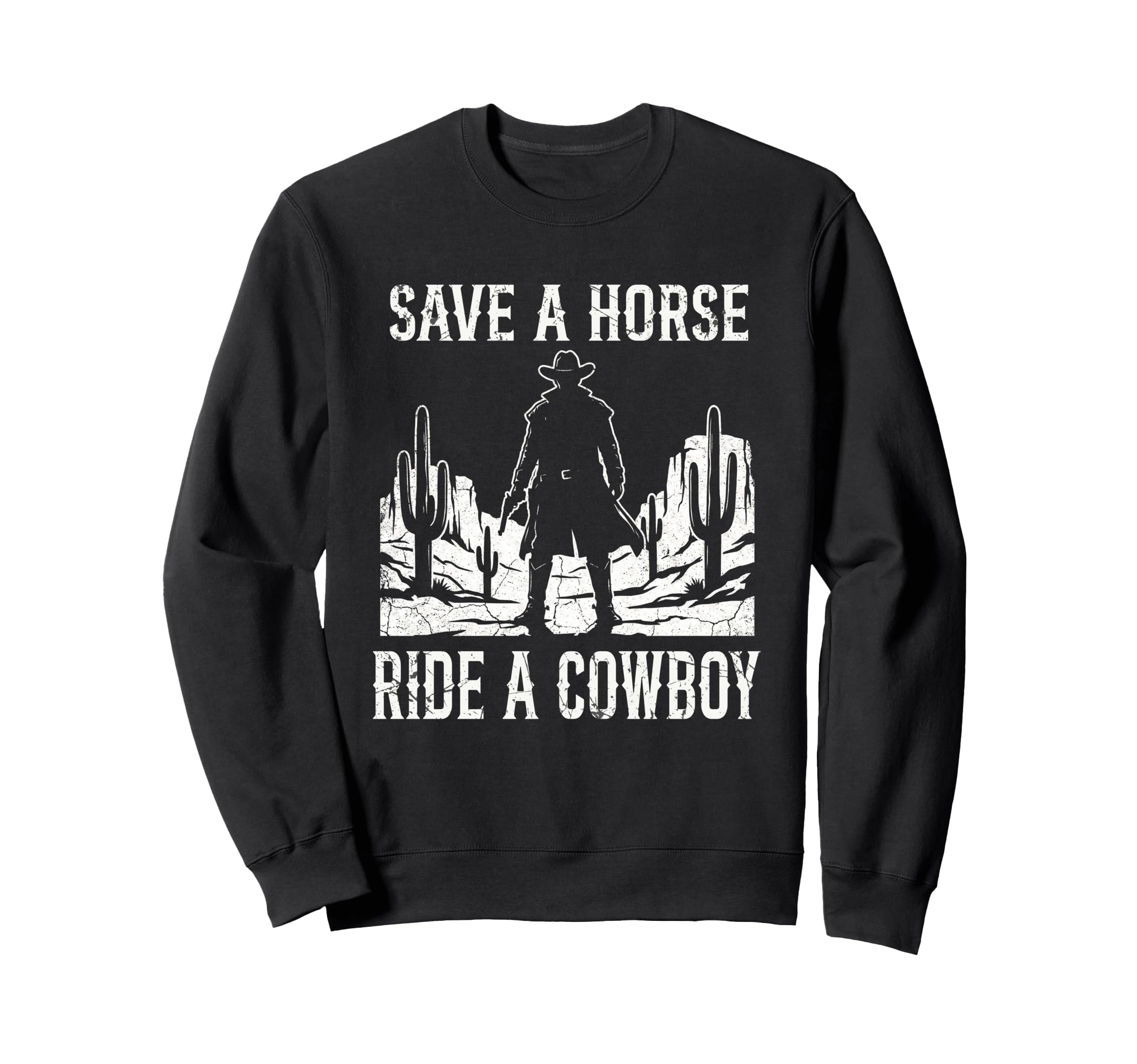 Save Horse Ride Cowboy Western Sweatshirt - Minimalist Print for Adults - T-Shirt, Sweatshirt, Hoodie