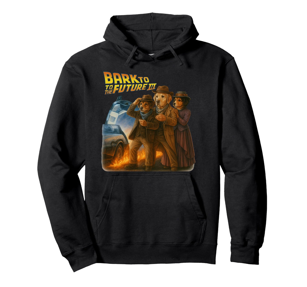 Time Travel Dog Trio Wild West Hoodie - Casual Everyday Wear Unisex - T-Shirt, Sweatshirt, Hoodie