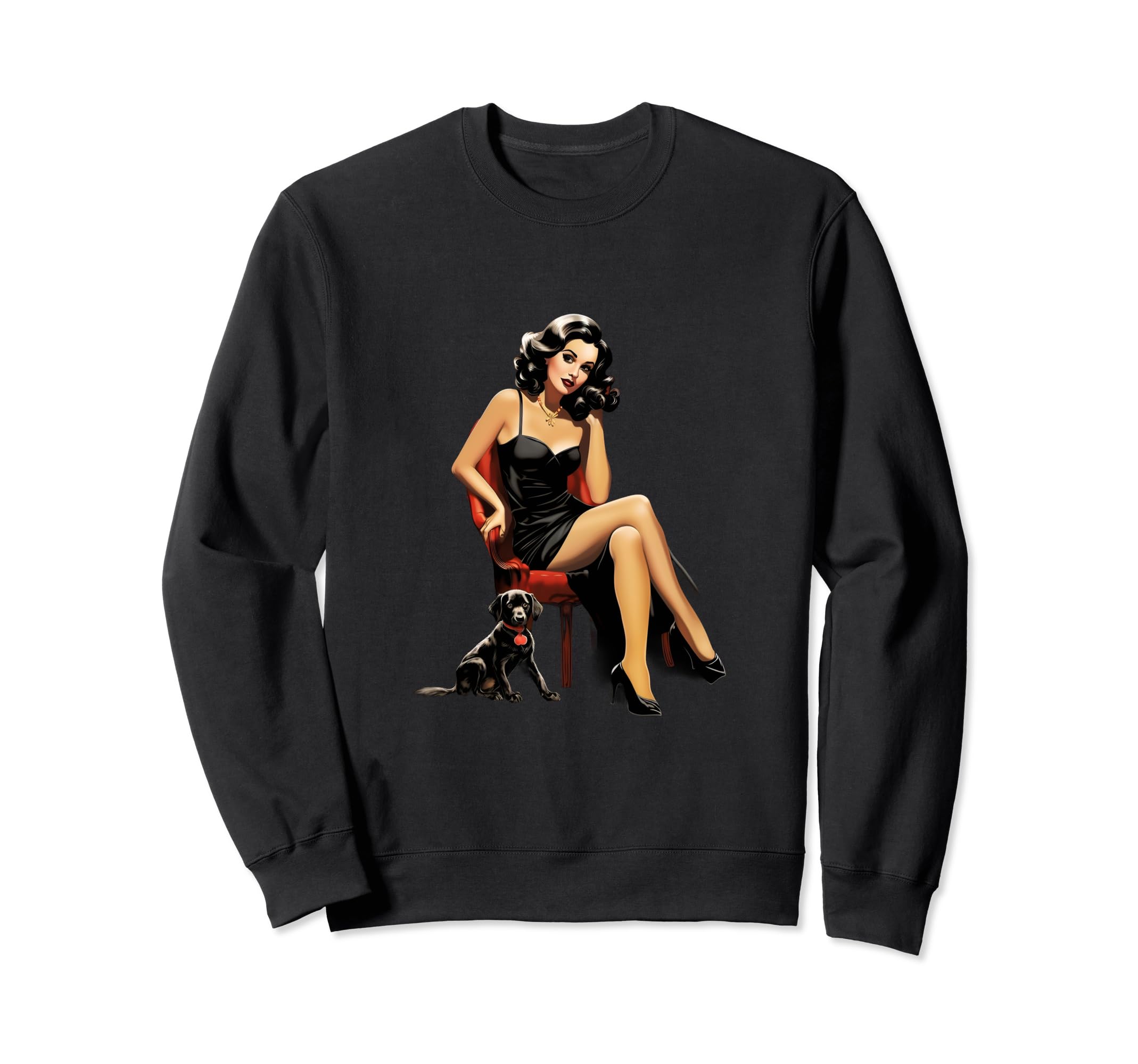Pinup Puppy Dog Pet Sweatshirt - Custom Art Print Unisex - T-Shirt, Sweatshirt, Hoodie